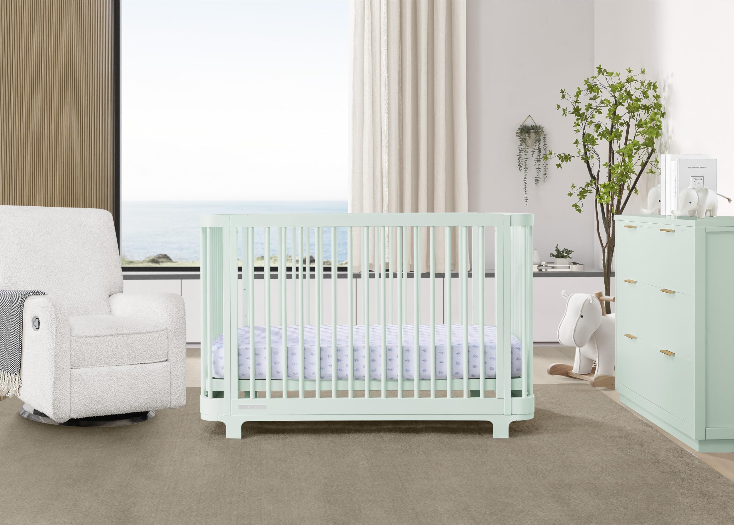 Nest Crib and Dresser Nursery Furniture – 4-in-1 Convertible Crib