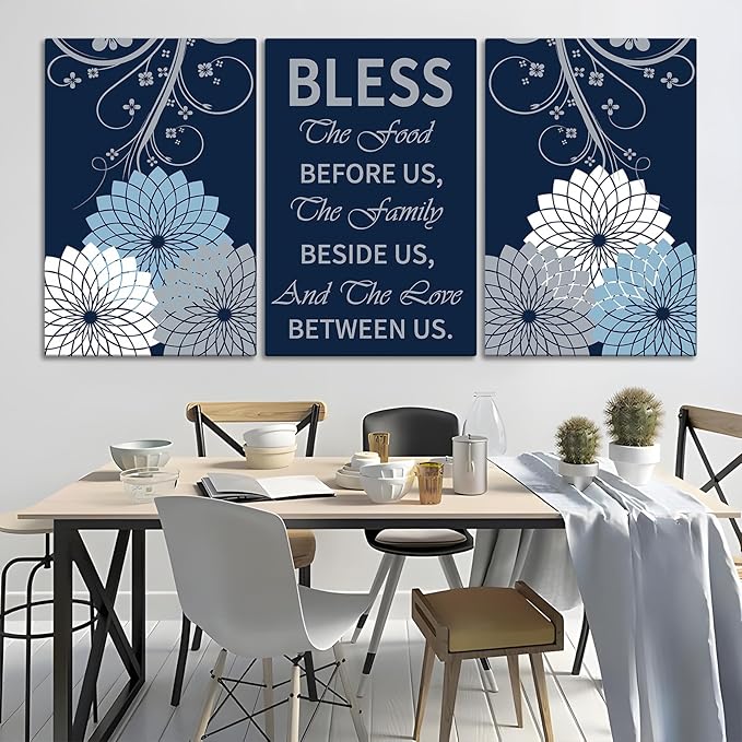 Before Us Canvas Painting Set of 3 - Unframed Kitchen Wall Pints