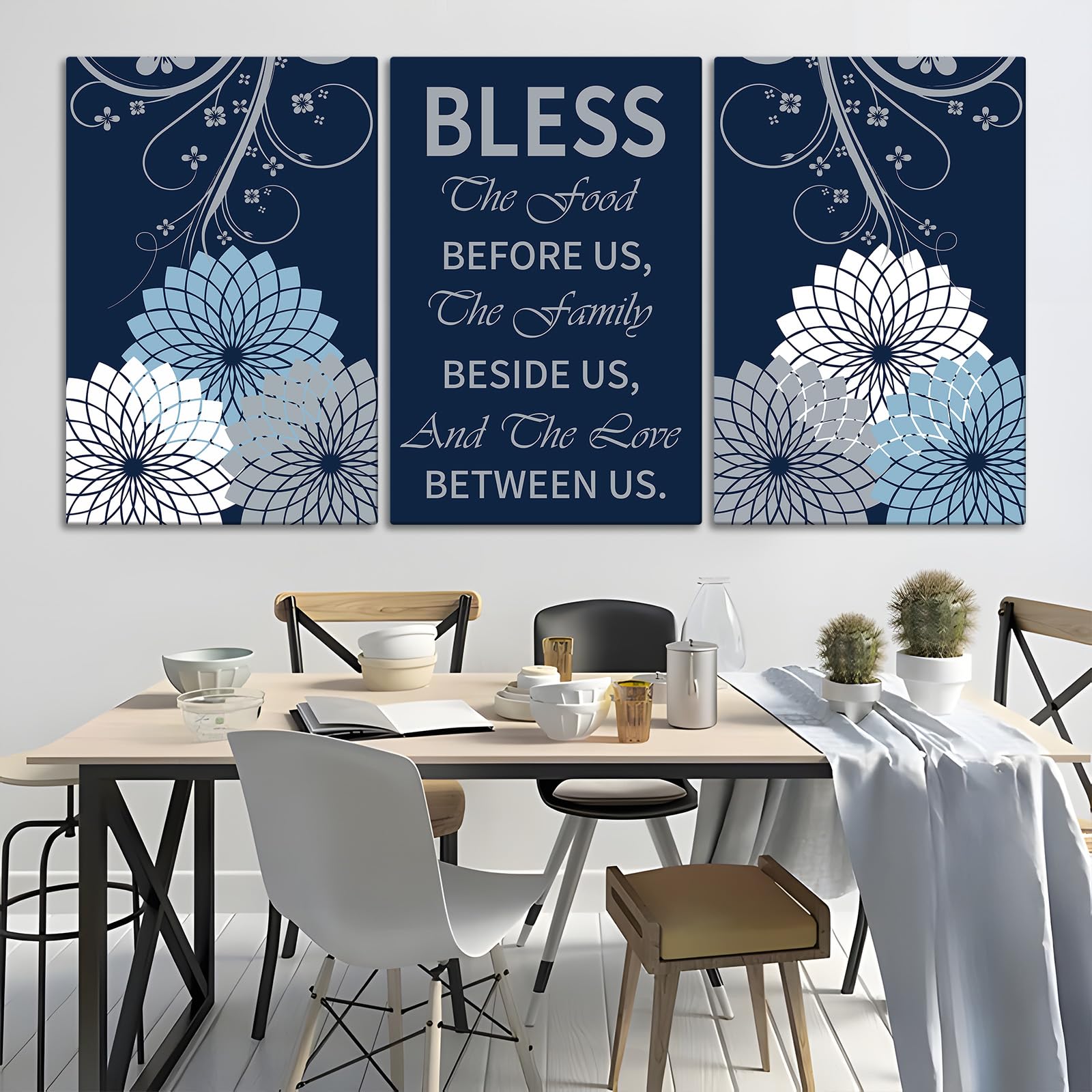 Before Us Canvas Painting Set of 3 - Unframed Kitchen Wall Pints
