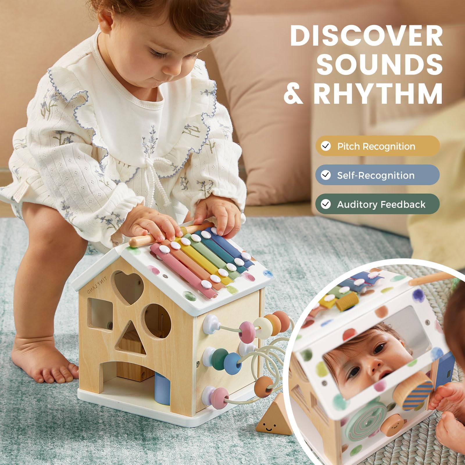 9-in-1 Wooden Activity Cube for Toddlers