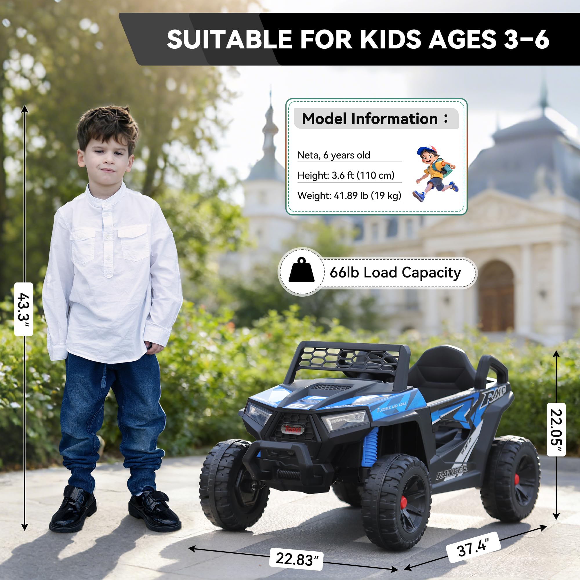 12V Kids Electric Ride-On Truck with Dual Motors