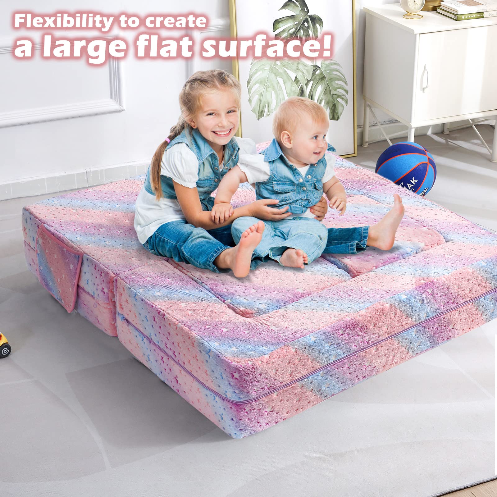 Glow in The Dark Modular Explore Sofa for Toddler 3 in 1 Fold Out Sofa