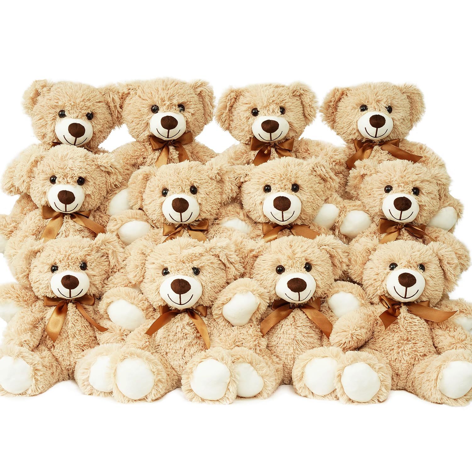 12 Pack Teddy Bears Bulk 13.5 inch Small Teddy Bear Stuffed Bears for Baby Shower