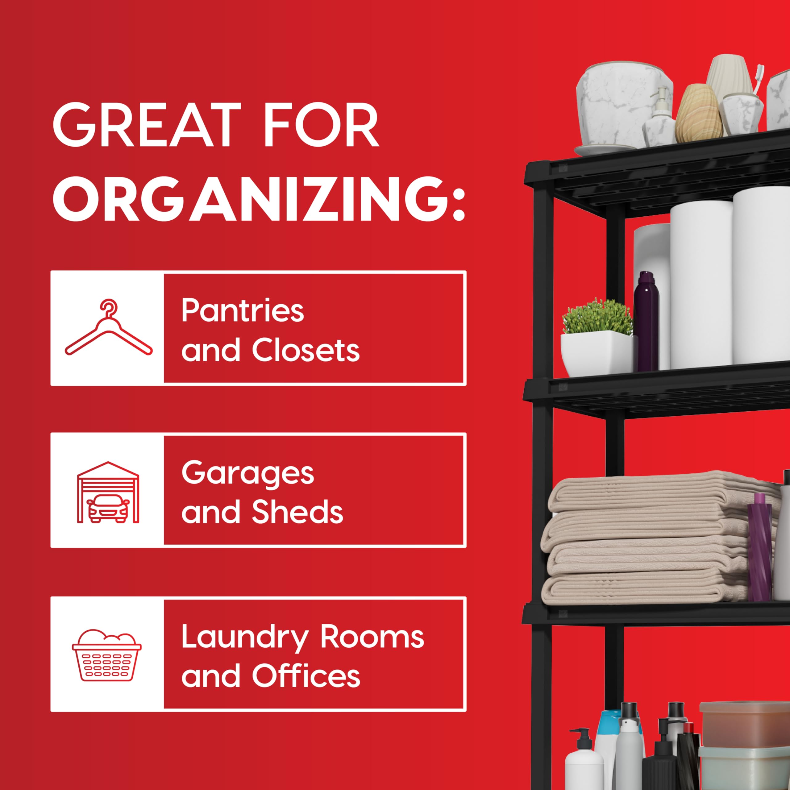 5-Tier Plastic Storage Shelving Unit