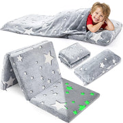 Toddler Nap Mat with Removable Pillow and Blanket, Foldable Floor