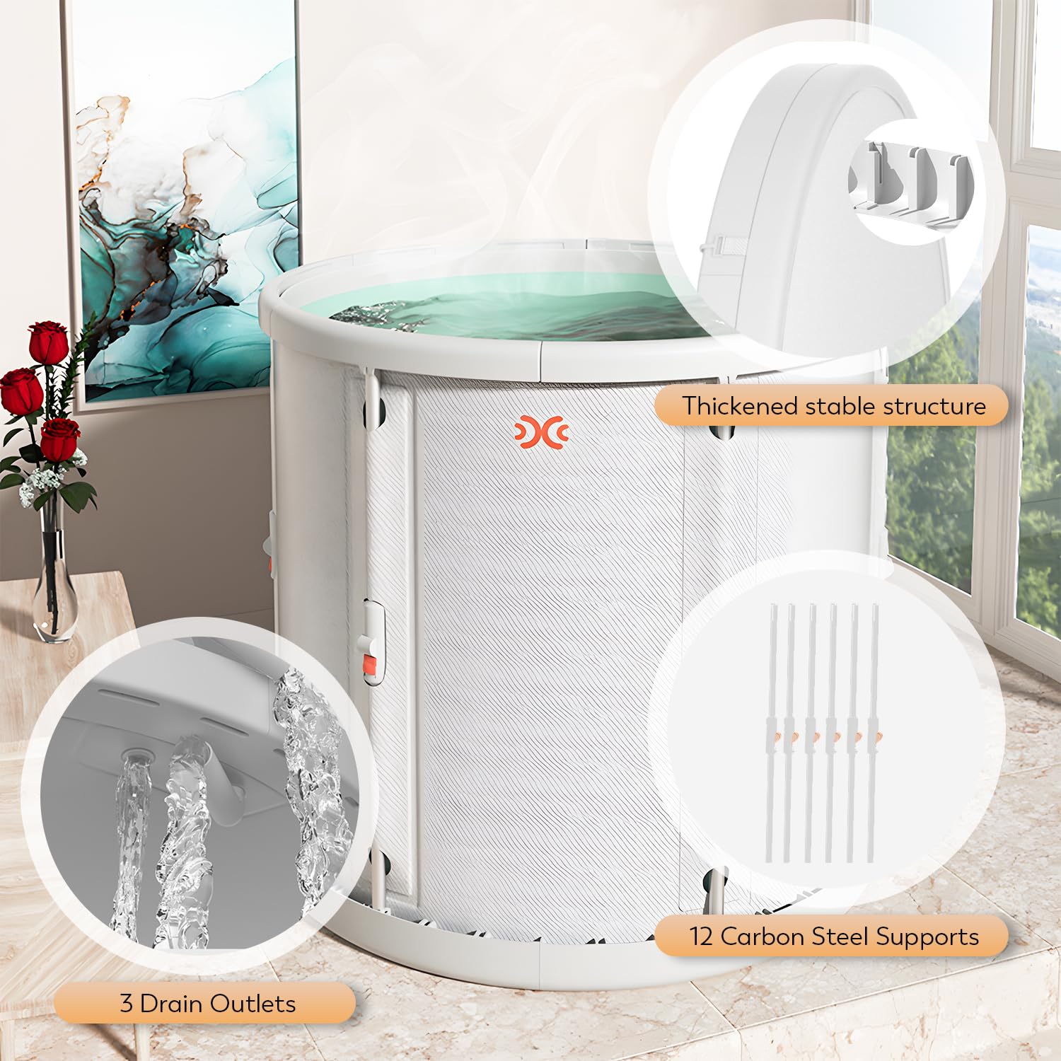 Portable Folding Bathtub with Thermal Cover