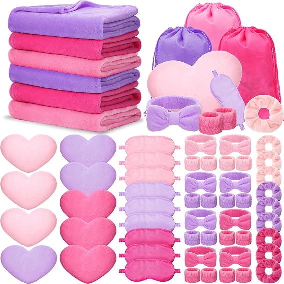 8 Pieces Sleepover Party Supplies Include Soft Throw Blankets Air Mattress Sheet Pad