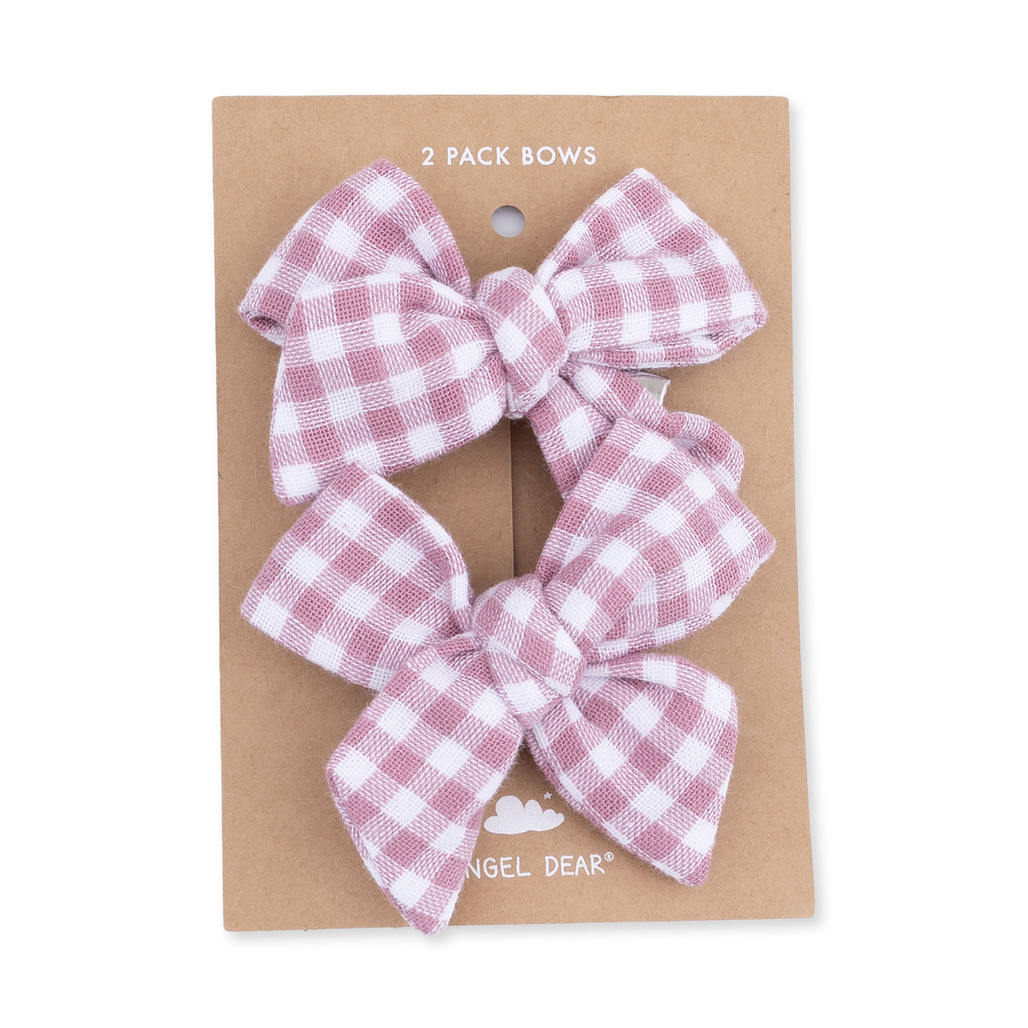 Berry Gingham - 2 Pack Bow Clips