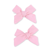 Solid Candy Pink - 2 Pack Bow Clips