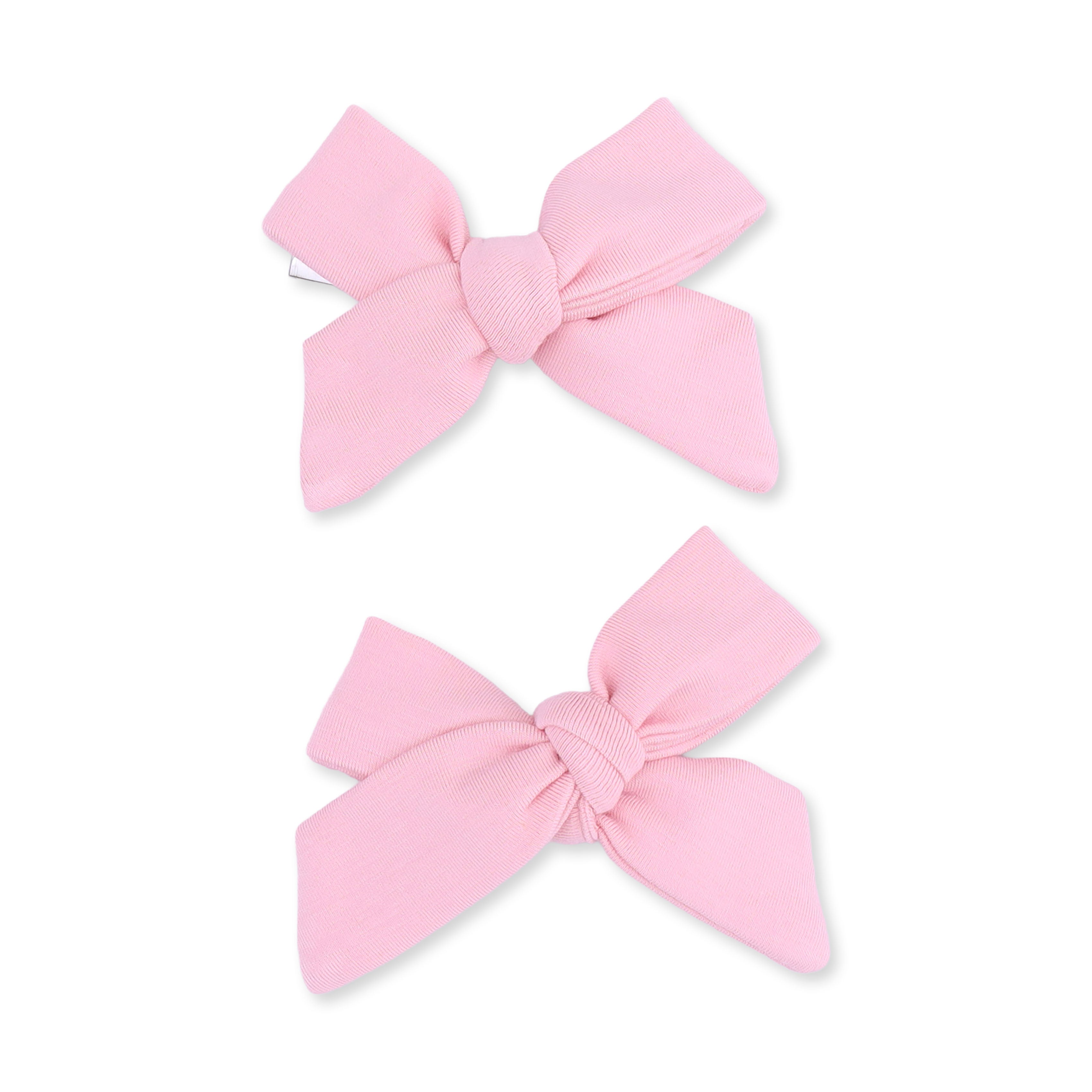 Solid Candy Pink - 2 Pack Bow Clips