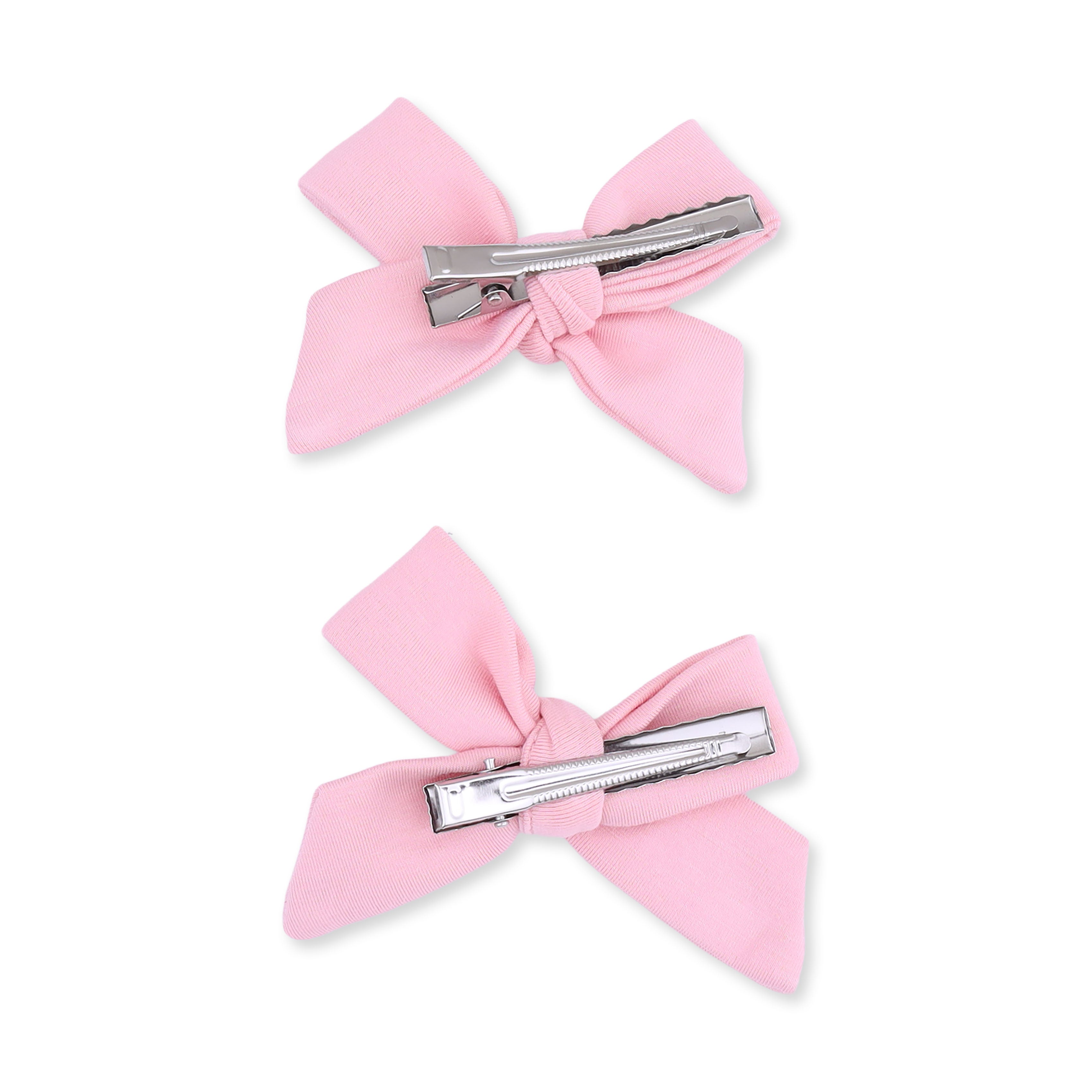 Solid Candy Pink - 2 Pack Bow Clips