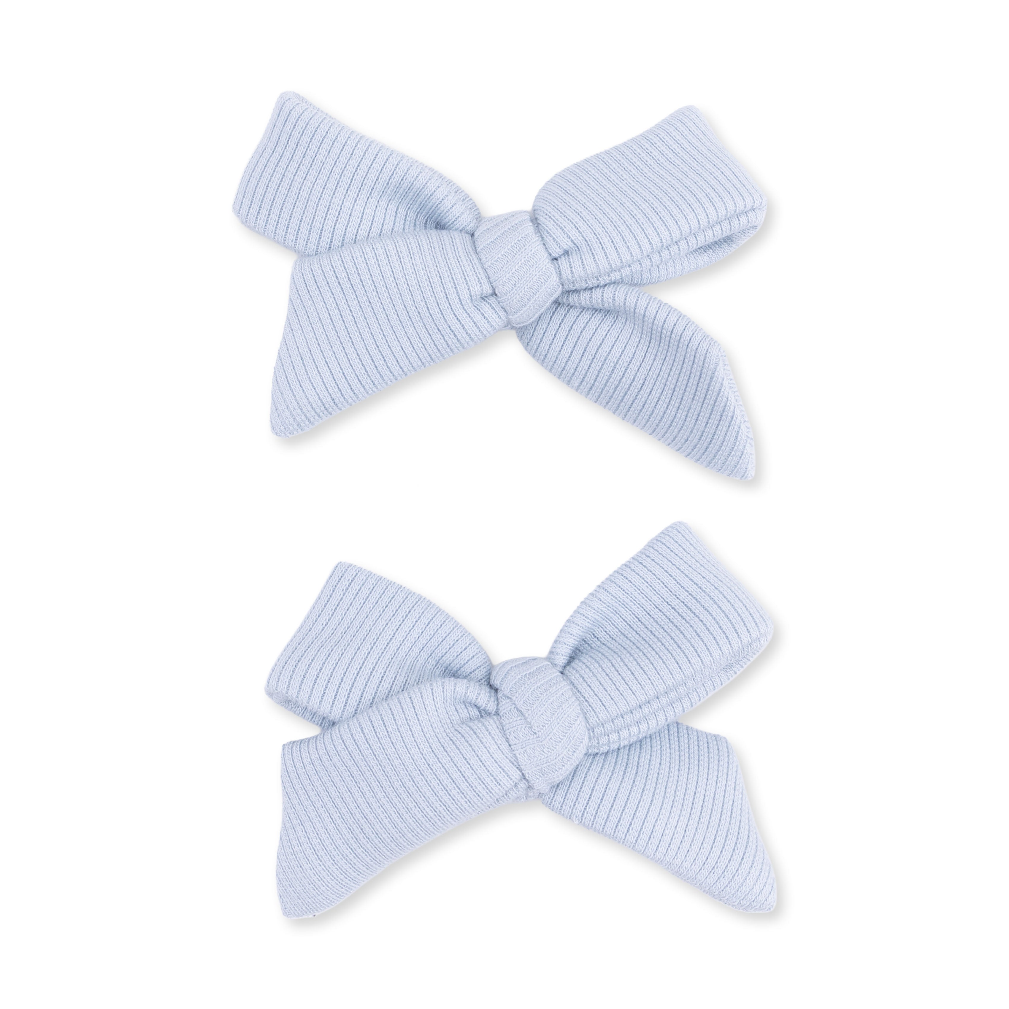 Solid Sheer Blue Rib - 2 Pack Bow Clips