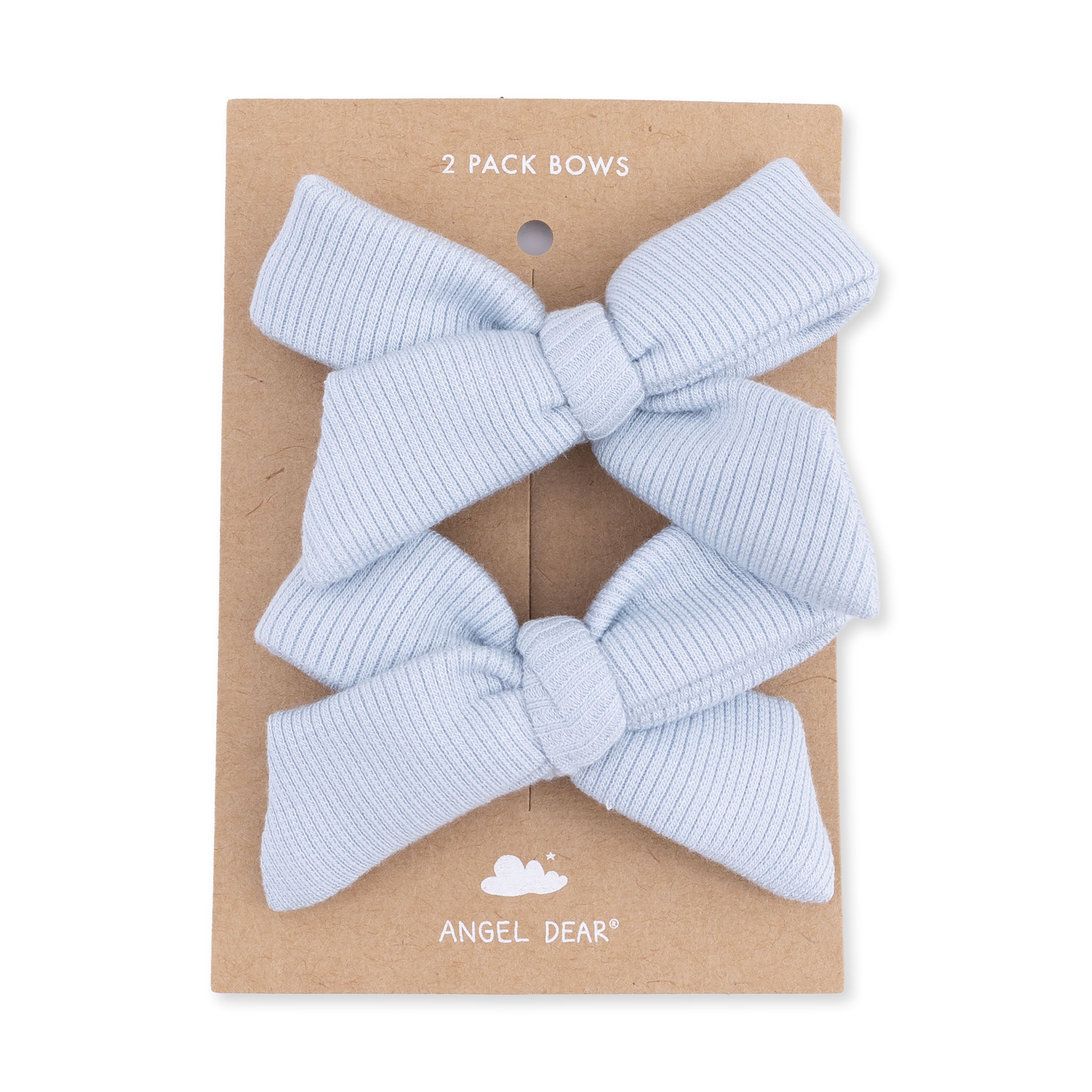 Solid Sheer Blue Rib - 2 Pack Bow Clips