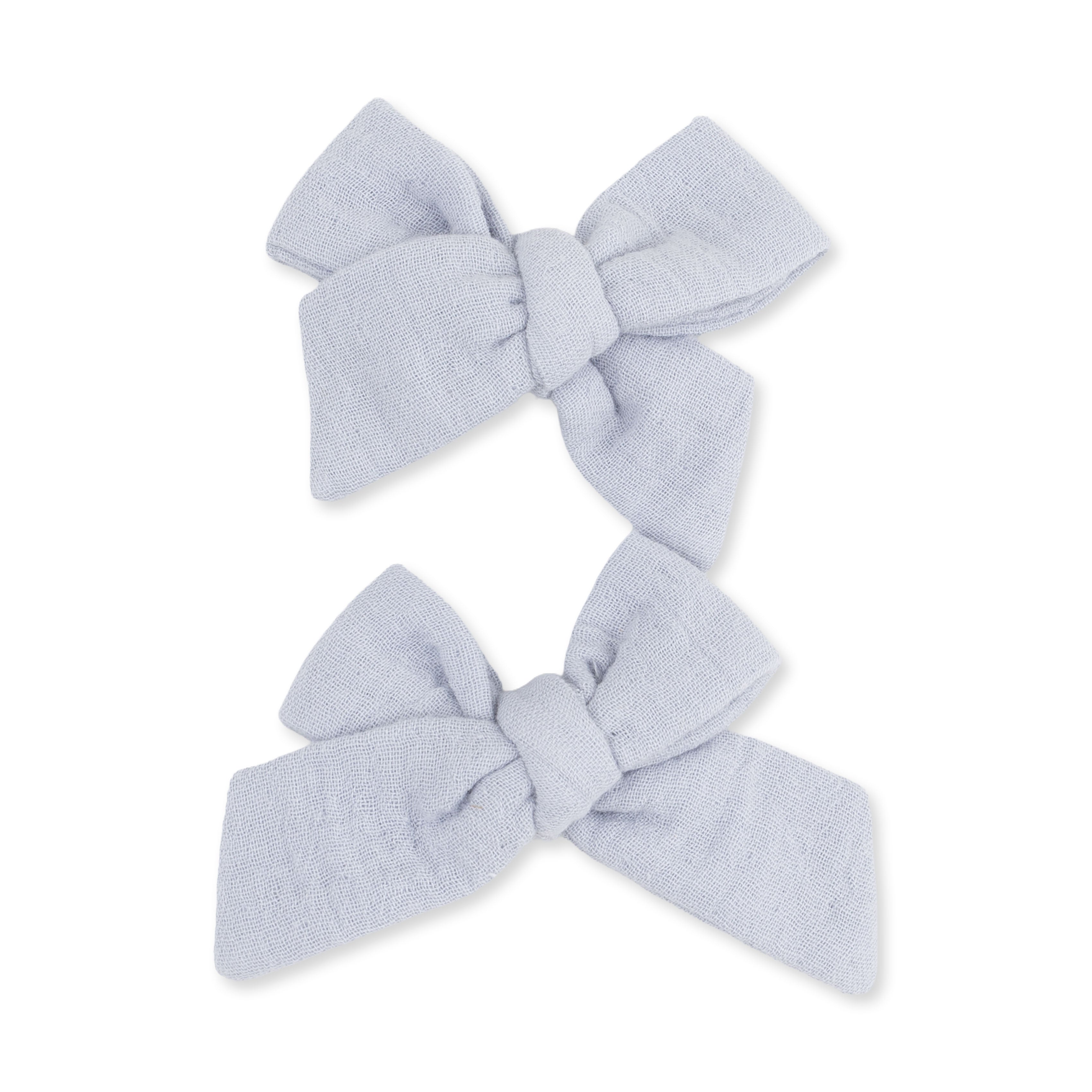 Solid Muslin Zen Blue - 2 Pack Bow Clips