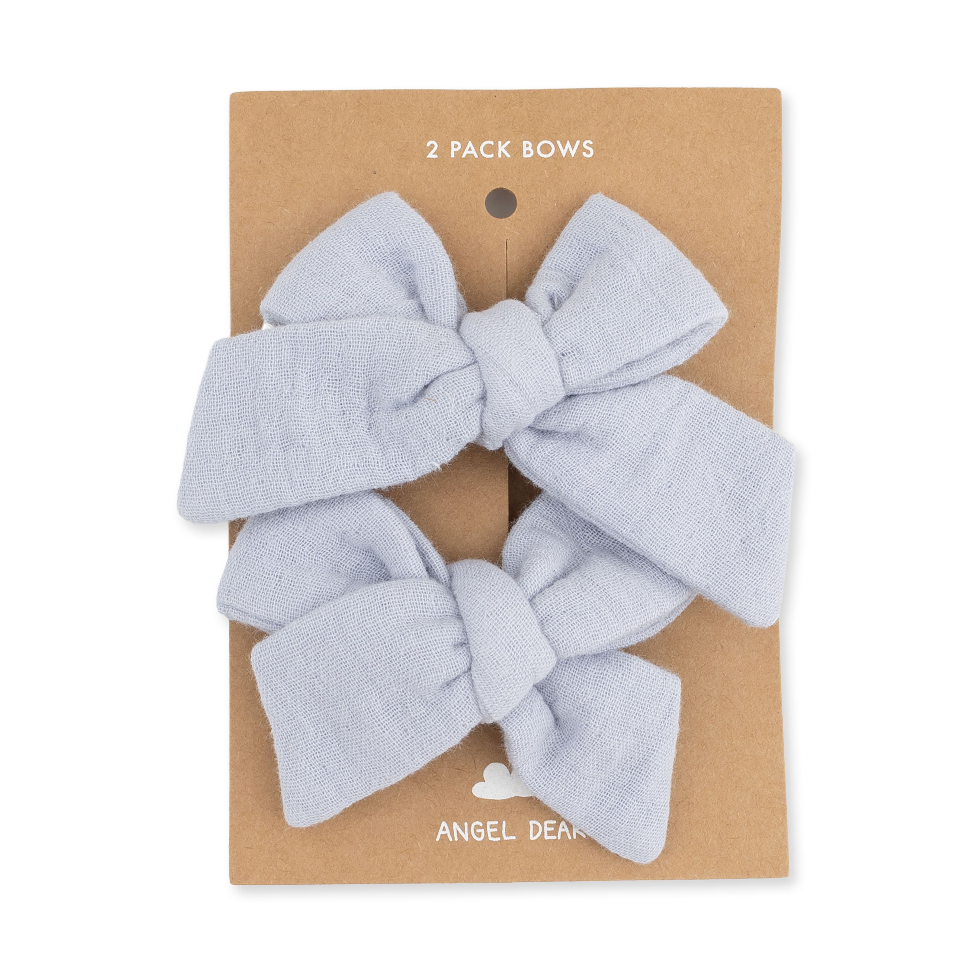 Solid Muslin Zen Blue - 2 Pack Bow Clips