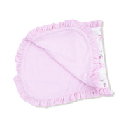 Dainty Buds and Bows Stripe - Ruffle Burp Cloth