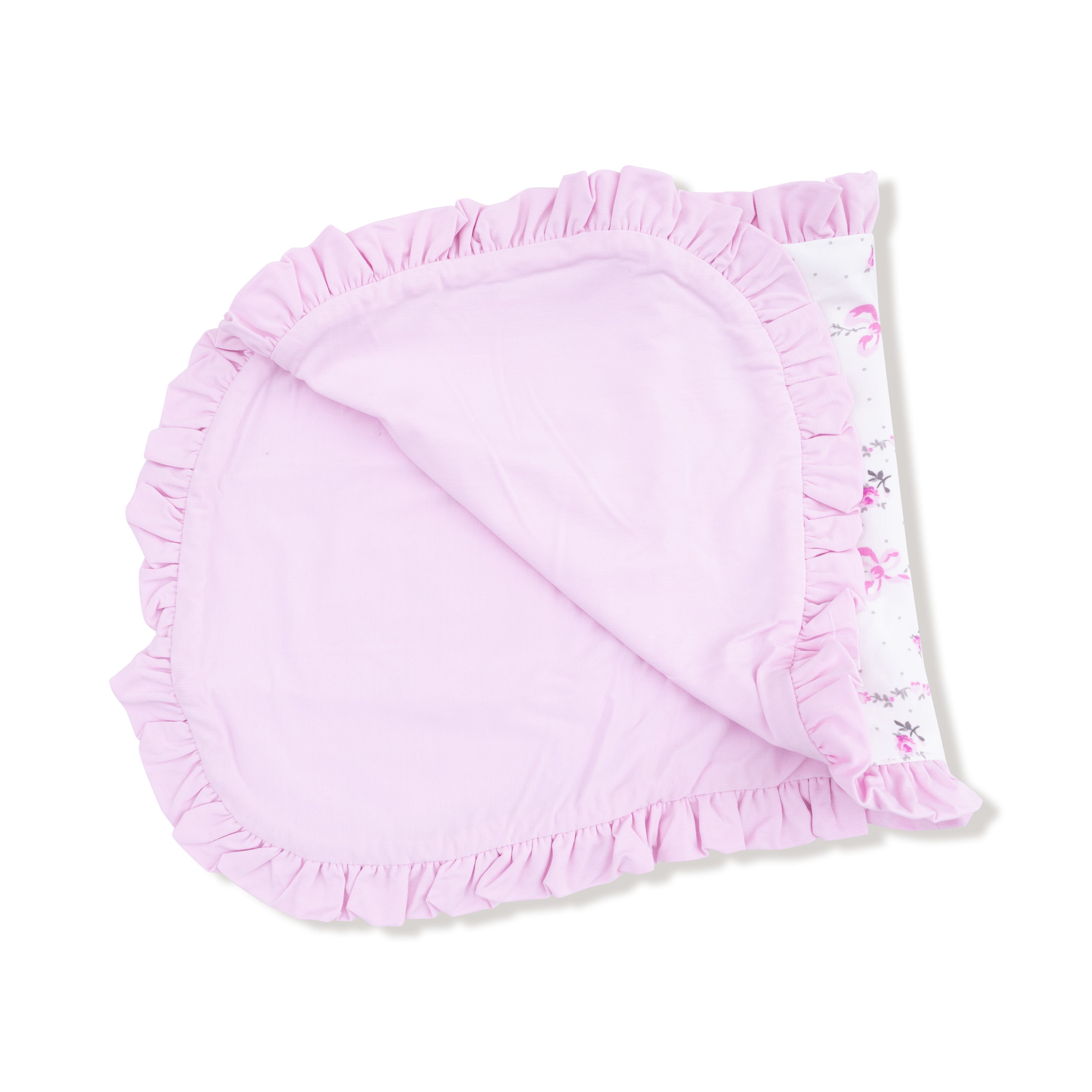 Dainty Buds and Bows Stripe - Ruffle Burp Cloth
