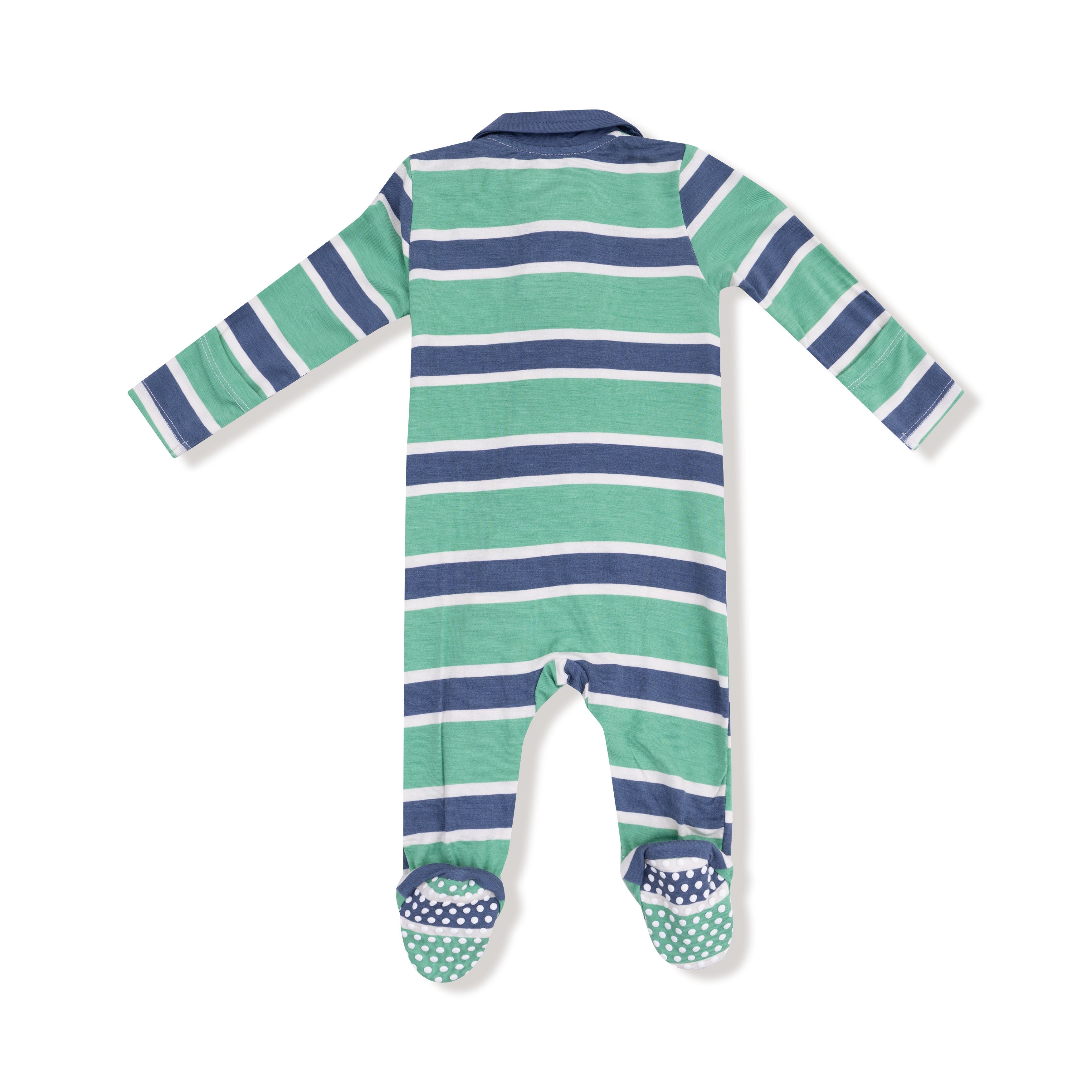 Rugby Stripe - Polo 2 Way Zipper Footie