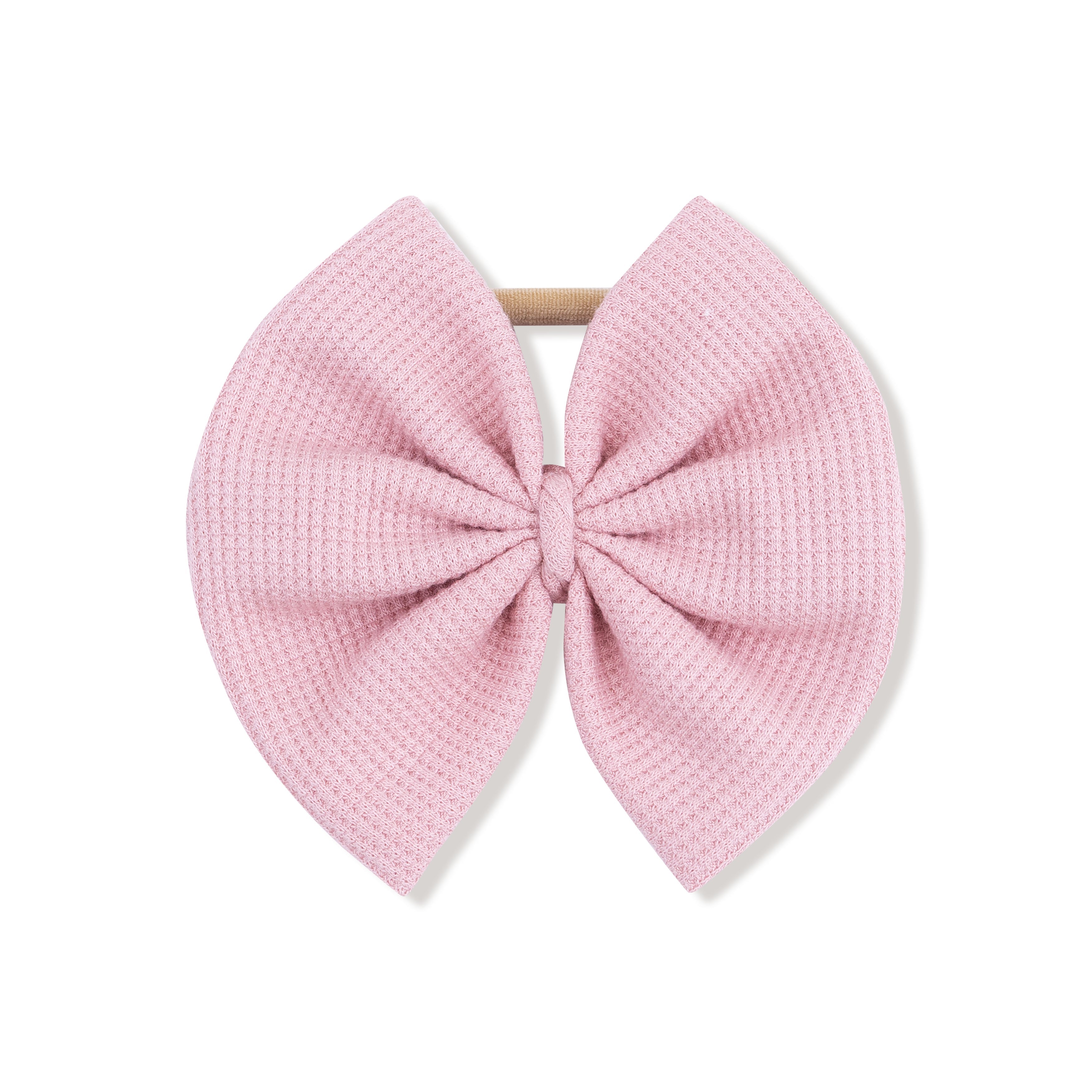 Cameo Pink - Big Bow on Soft Headband