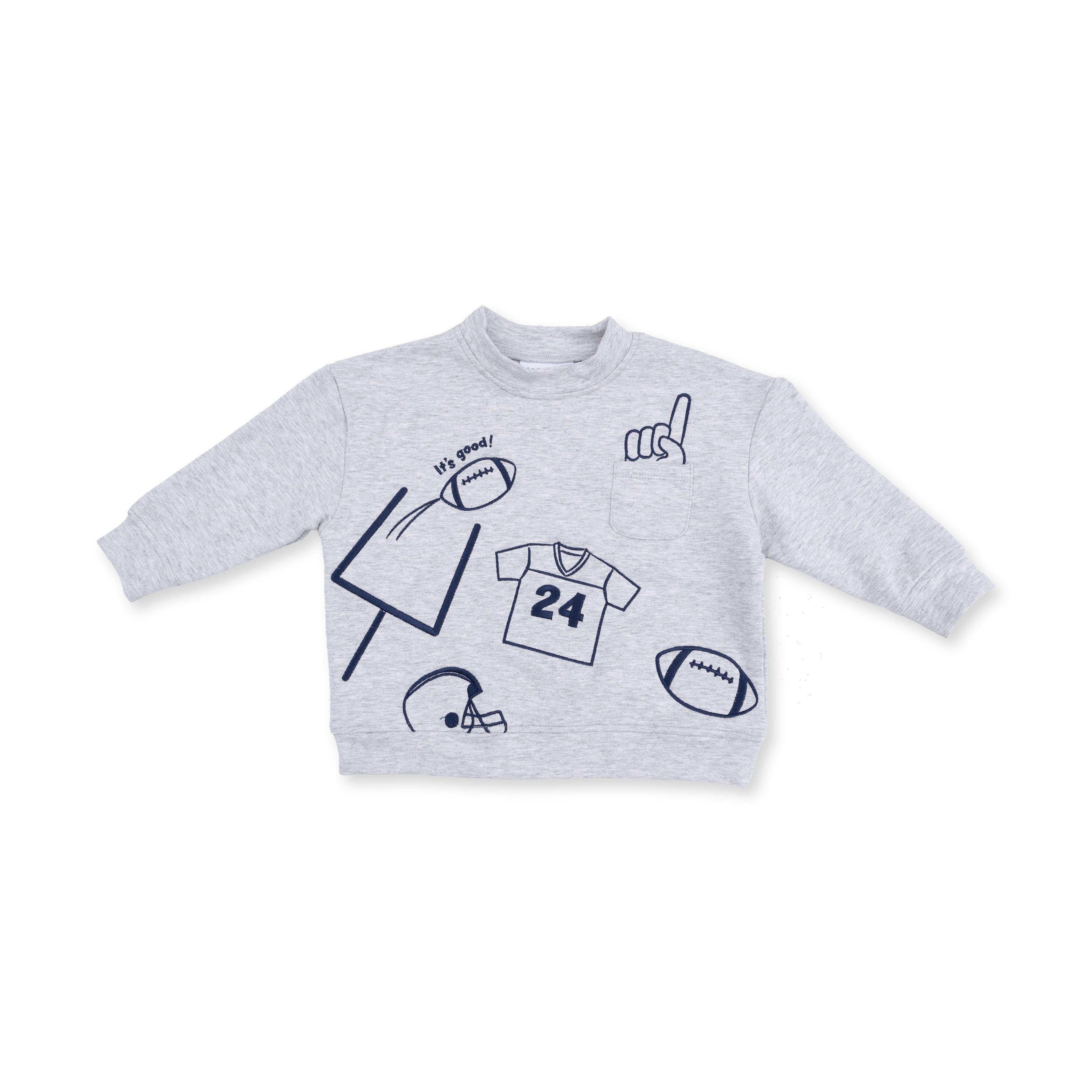 Football Navy - Drop Sleeve Sweatshirt