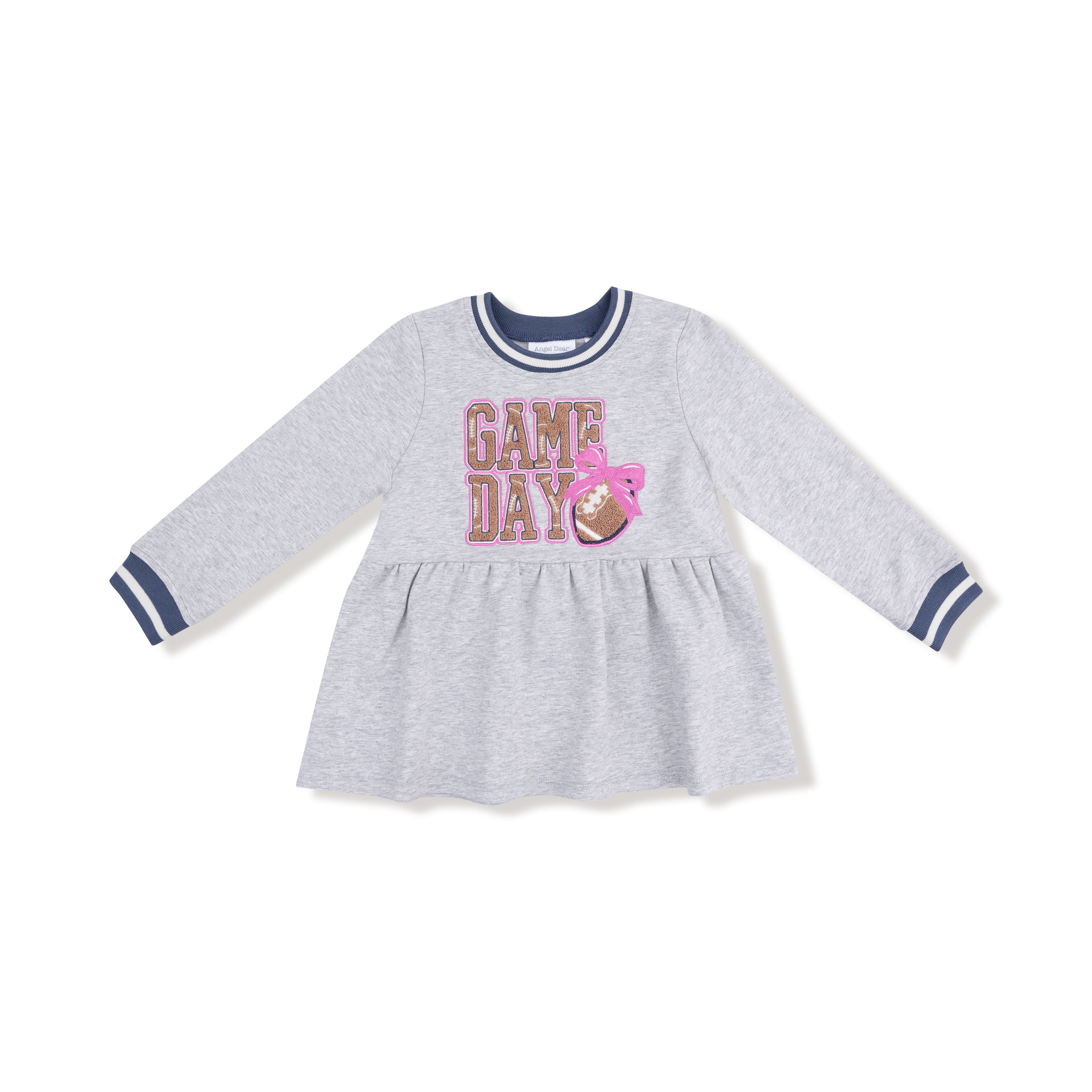 Varsity - Light Grey - French Terry Dress with Game Day Patch