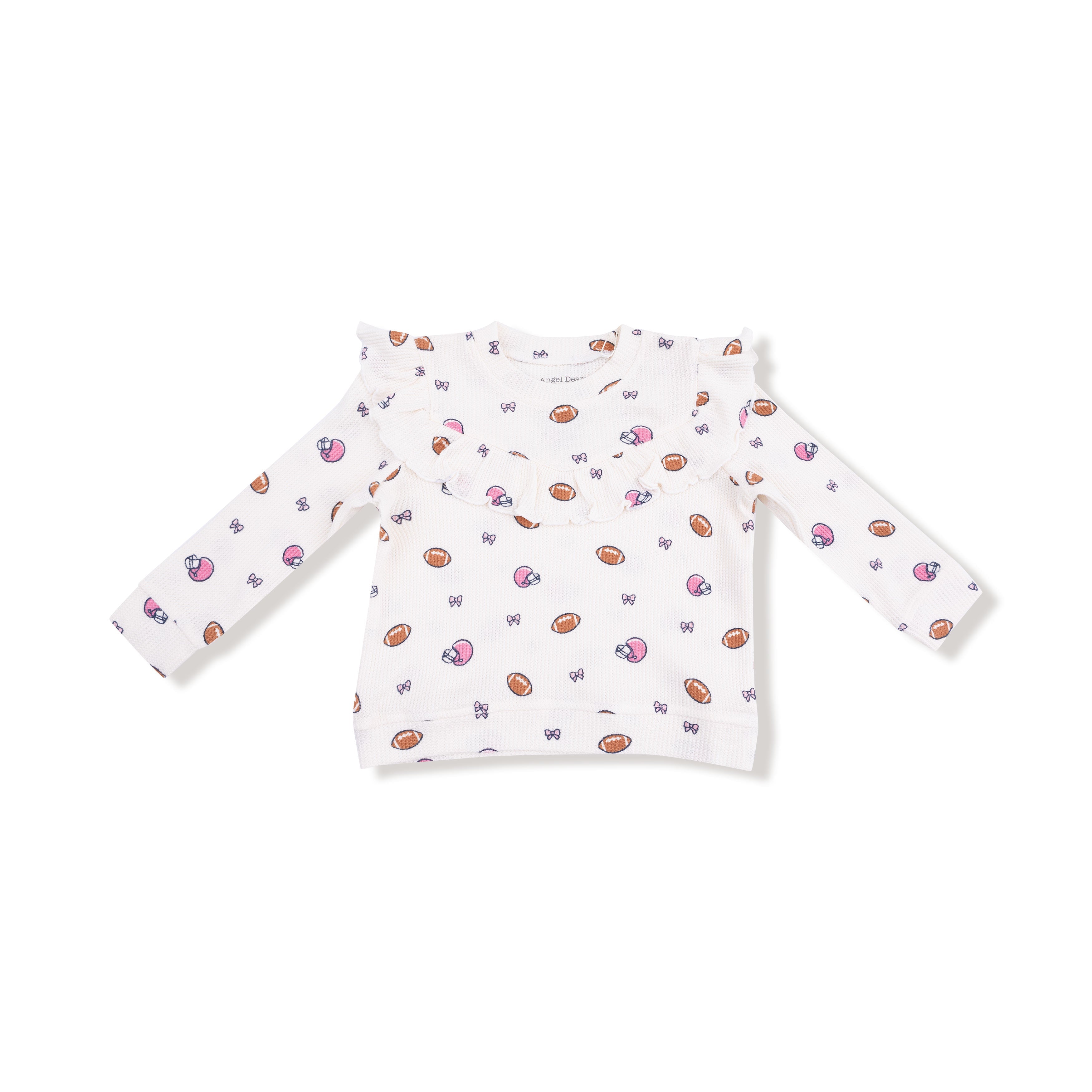 Footballs and Bows - Ruffle Waffle Top and Waffle Flare Pant