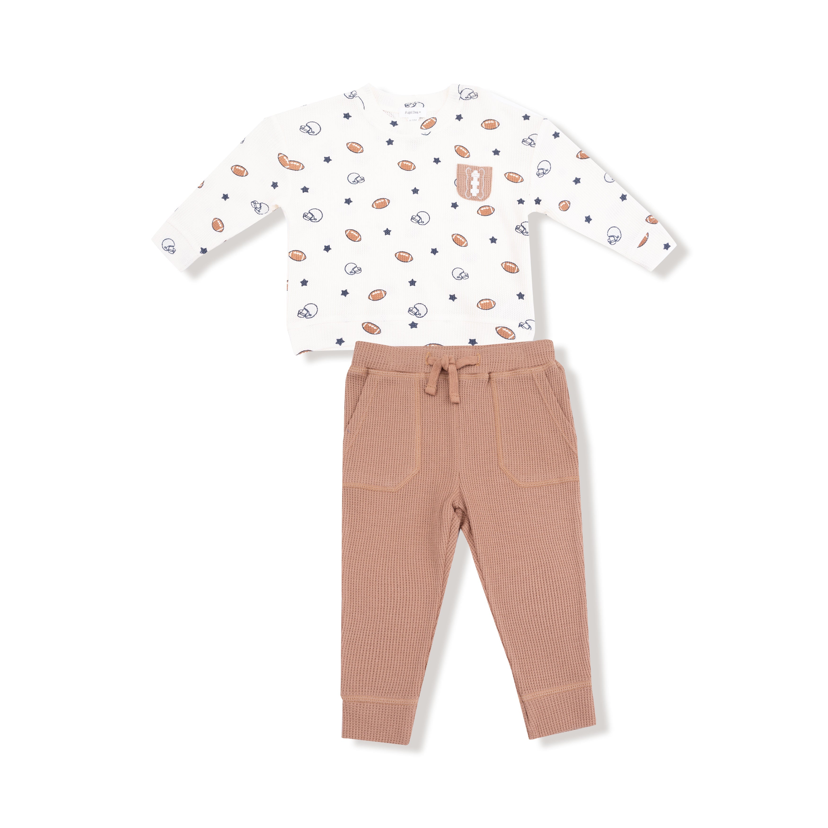 Footballs and Stars - Drop Sleeve Shirt with Pocket and Jogger