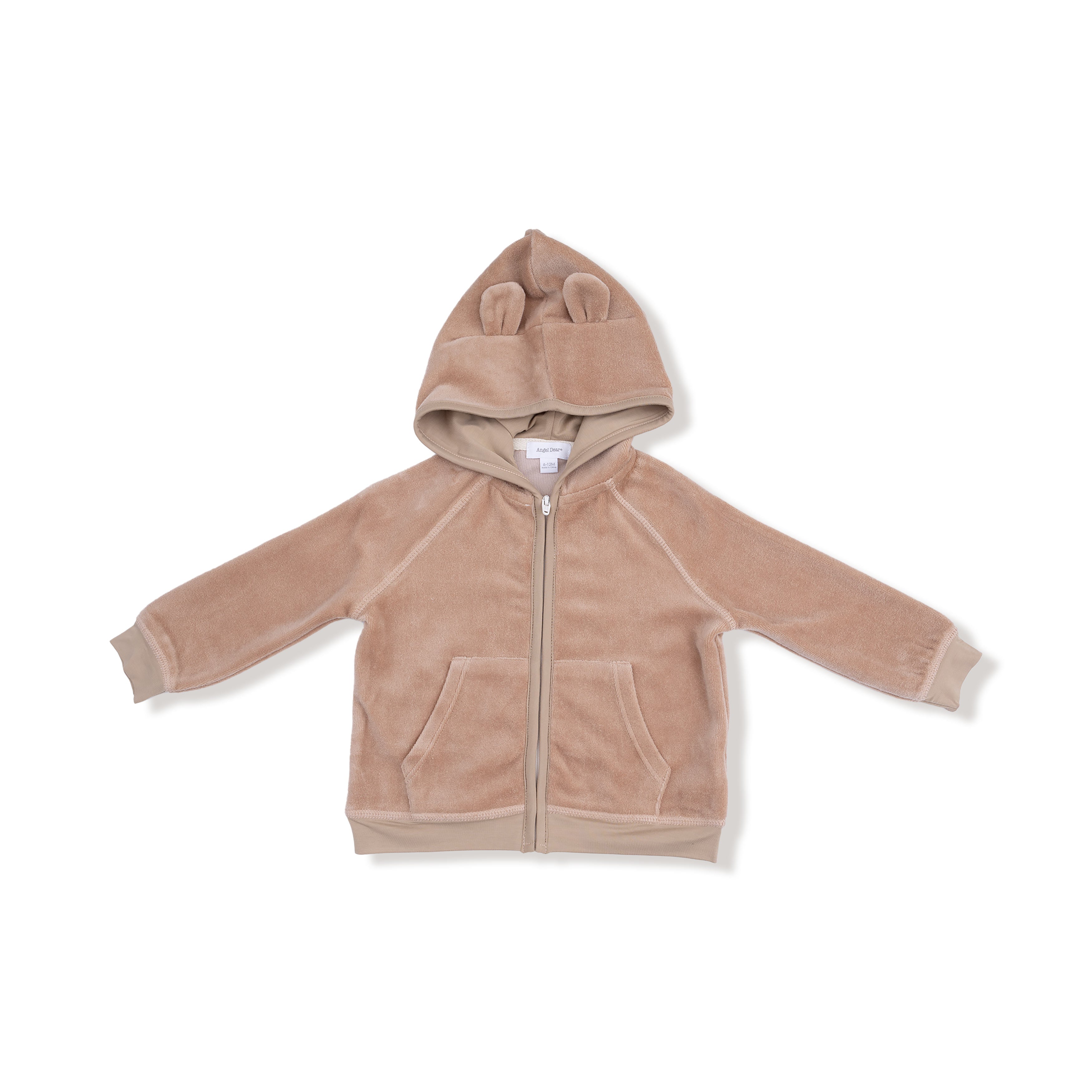 Velour Teddy Bear - Zip Hoodie + Varsity Stripe Jogger Set
