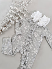Harlow Ruffle | Convertible Two-Way Zip Footie