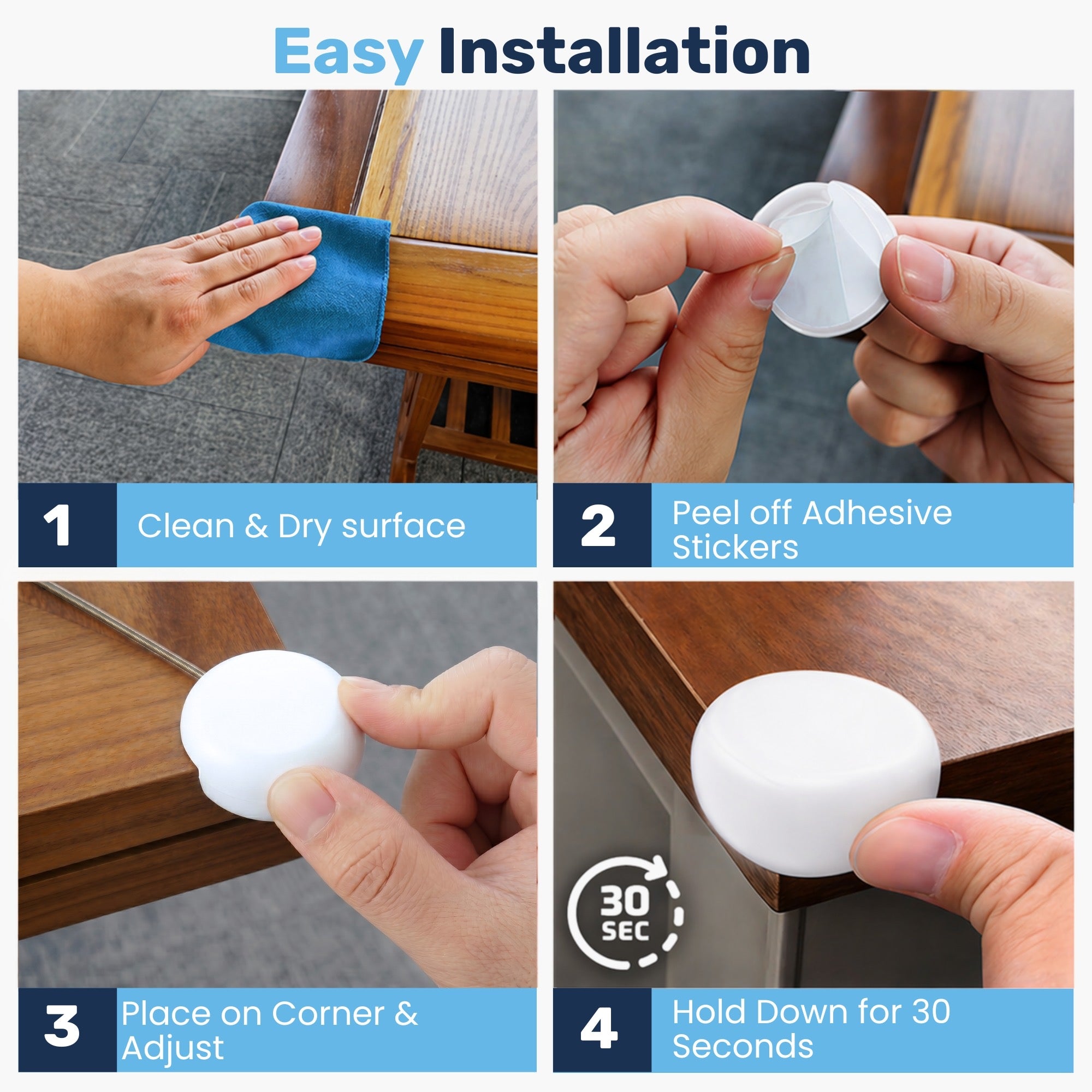 Baby Proof Me | Large TPE Safety Corner Protectors (12 Pack)