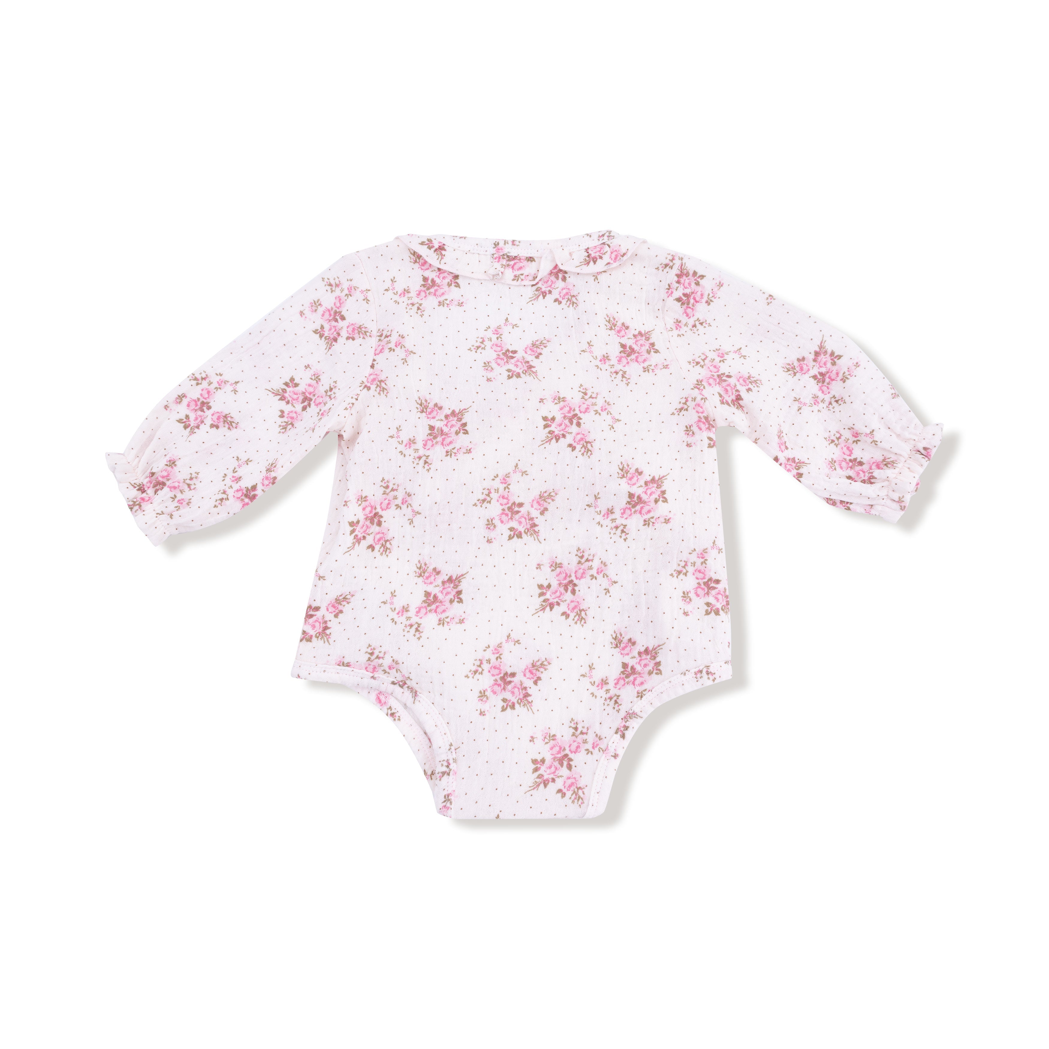 Belle Rosette Dot - Long Sleeve Kimono Bodysuit