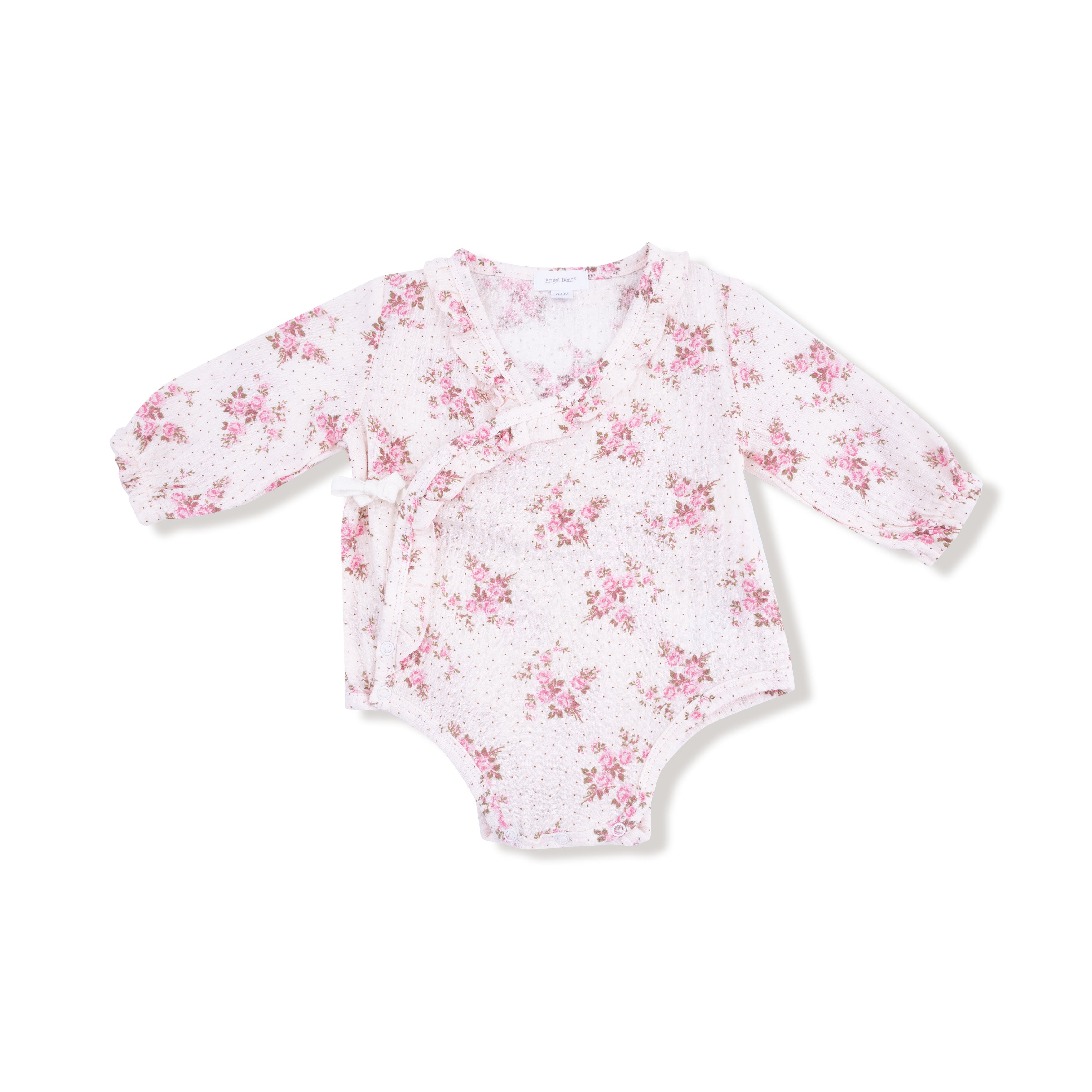 Belle Rosette Dot - Long Sleeve Kimono Bodysuit