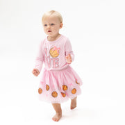 Basketball Pink - Tutu Skirt with Bike Shorts
