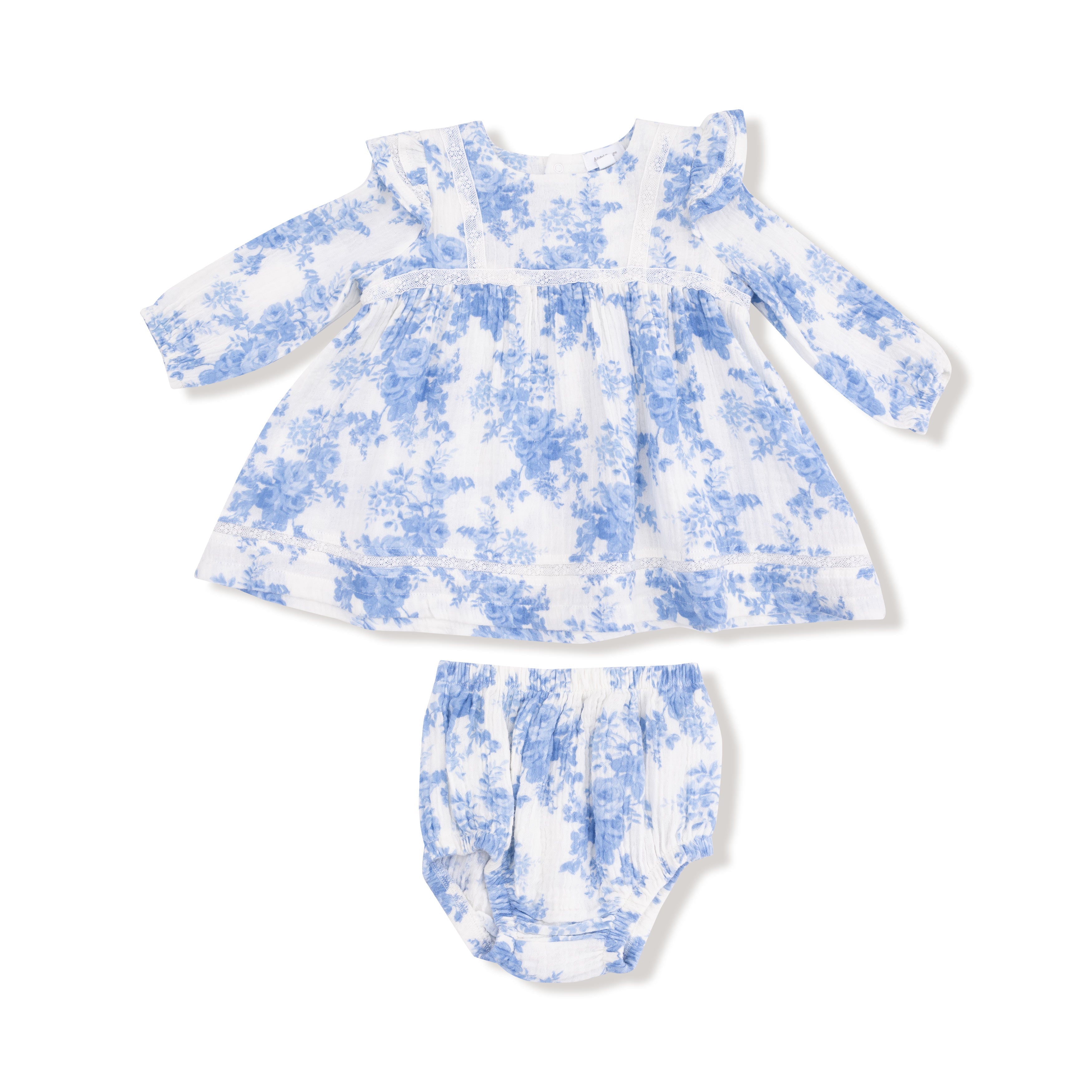 Dream Cottage Floral - Long Sleeve Vintage Lace Dress and Bloomer (2T to 4T Dress Only)