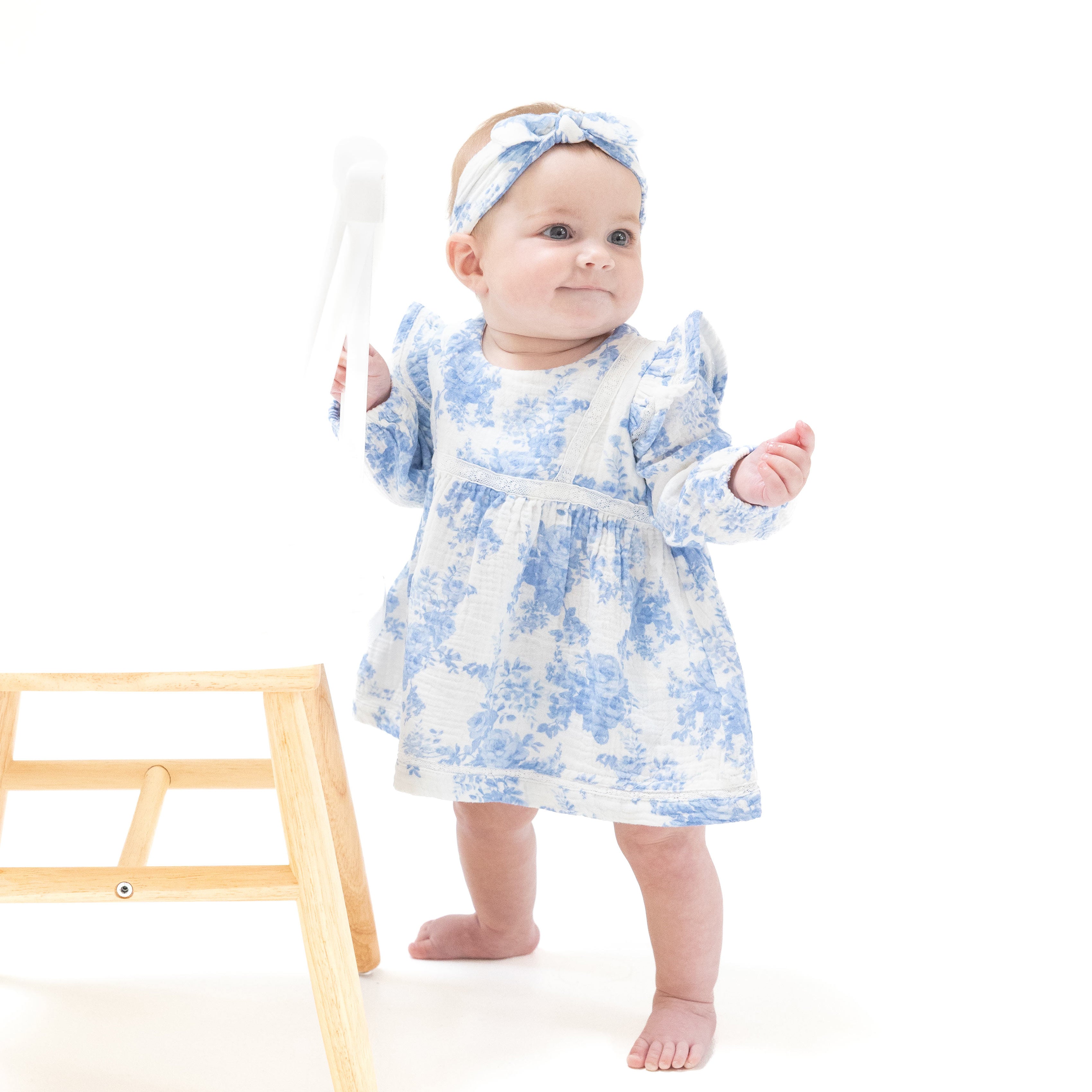 Dream Cottage Floral - Long Sleeve Vintage Lace Dress and Bloomer (2T to 4T Dress Only)