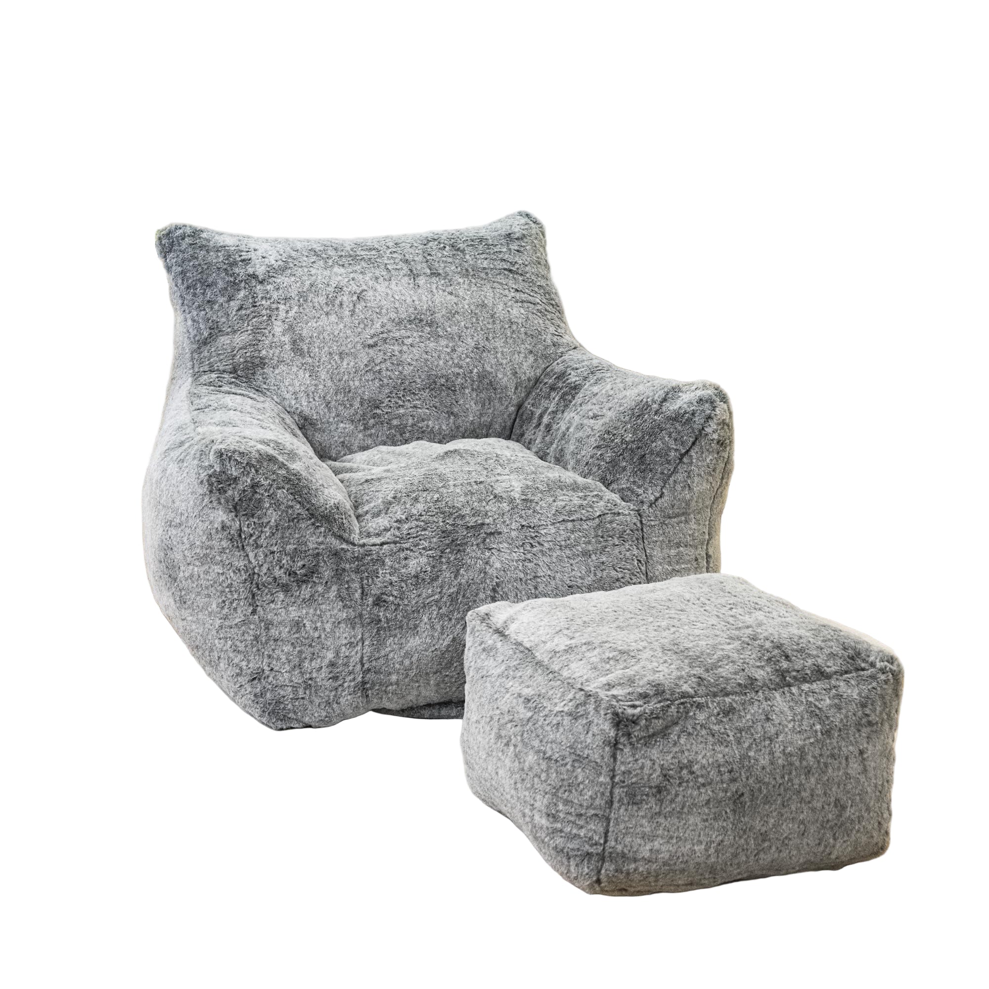 Bean Bag Chair with Ottoman, Armrest Bean Bag Chairs with Filler