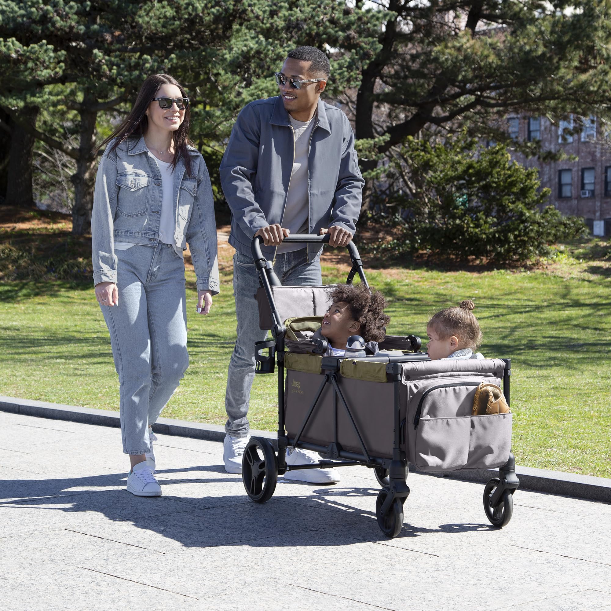 Jeep Sport All-Terrain Stroller Wagon - Includes Canopy, Parent Organizer