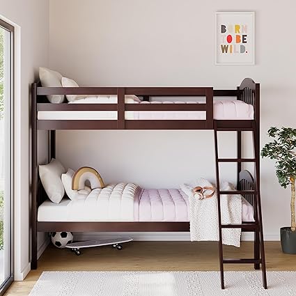 Long Horn Twin-Over-Twin Bunk Bed (Natural) - GREENGUARD