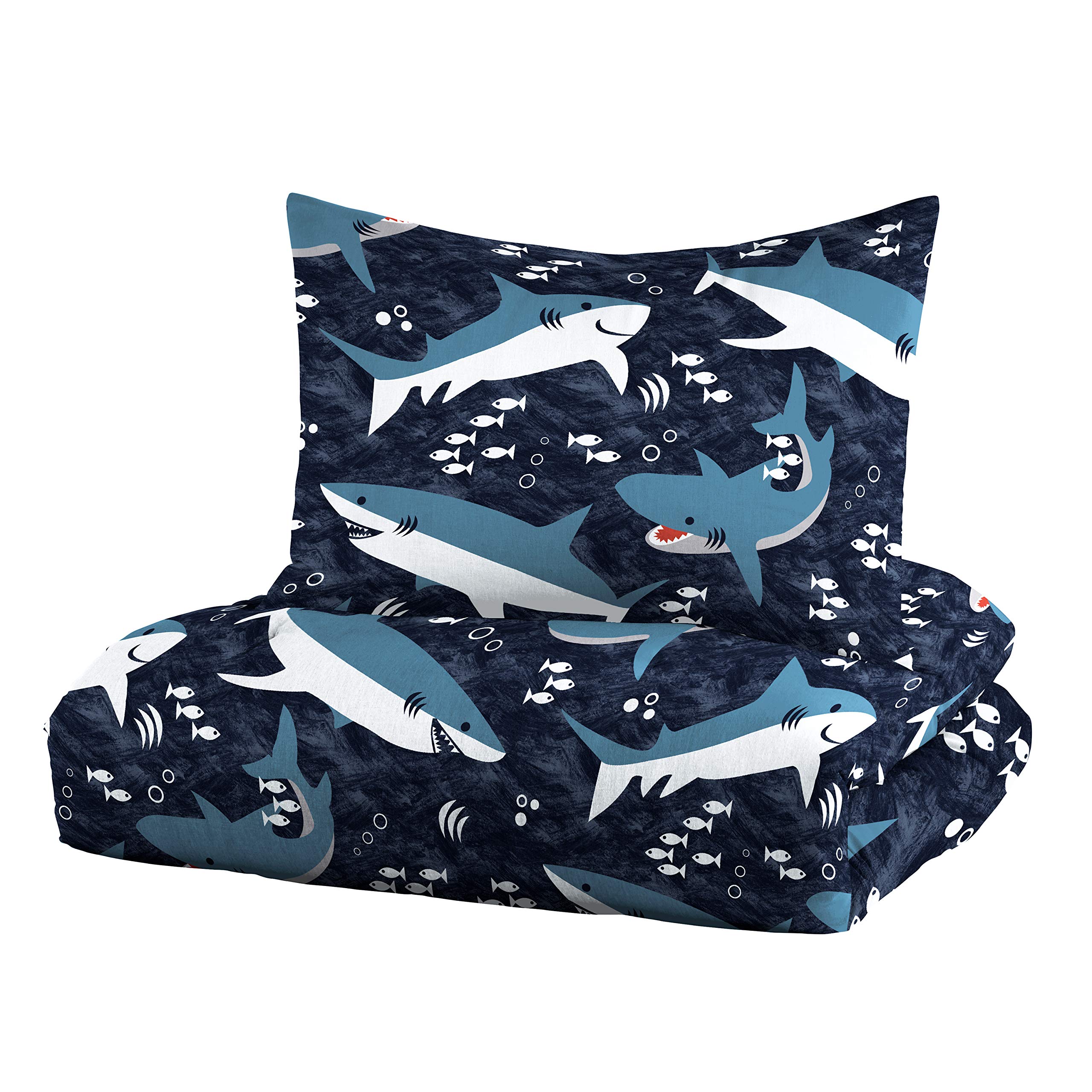 Sharks Boys Twin Size Boys Bedding Set Cotton Kids Comforter Set