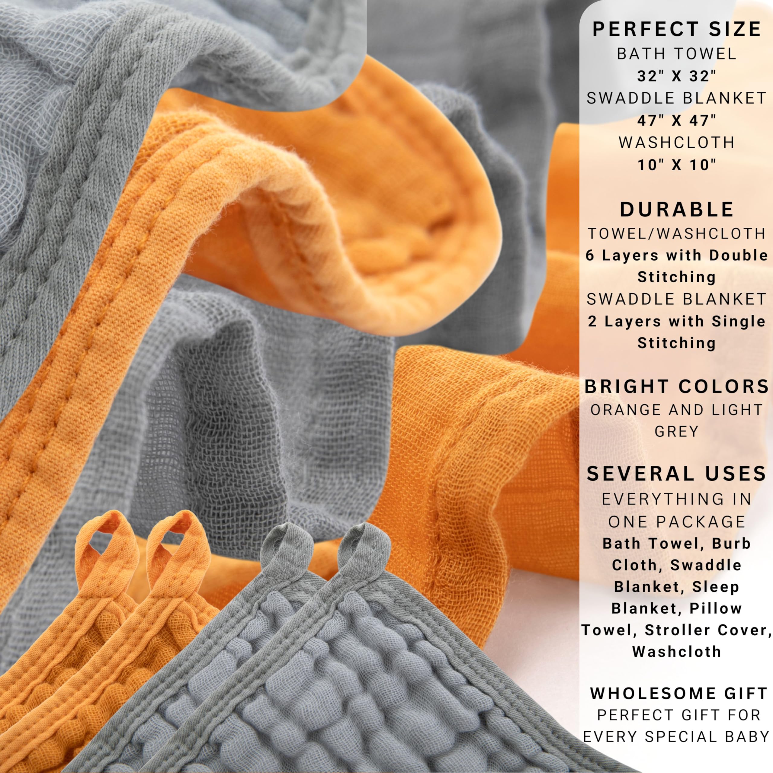 Cozy Baby Essentials Set - Muslin Cotton and Viscose Derived