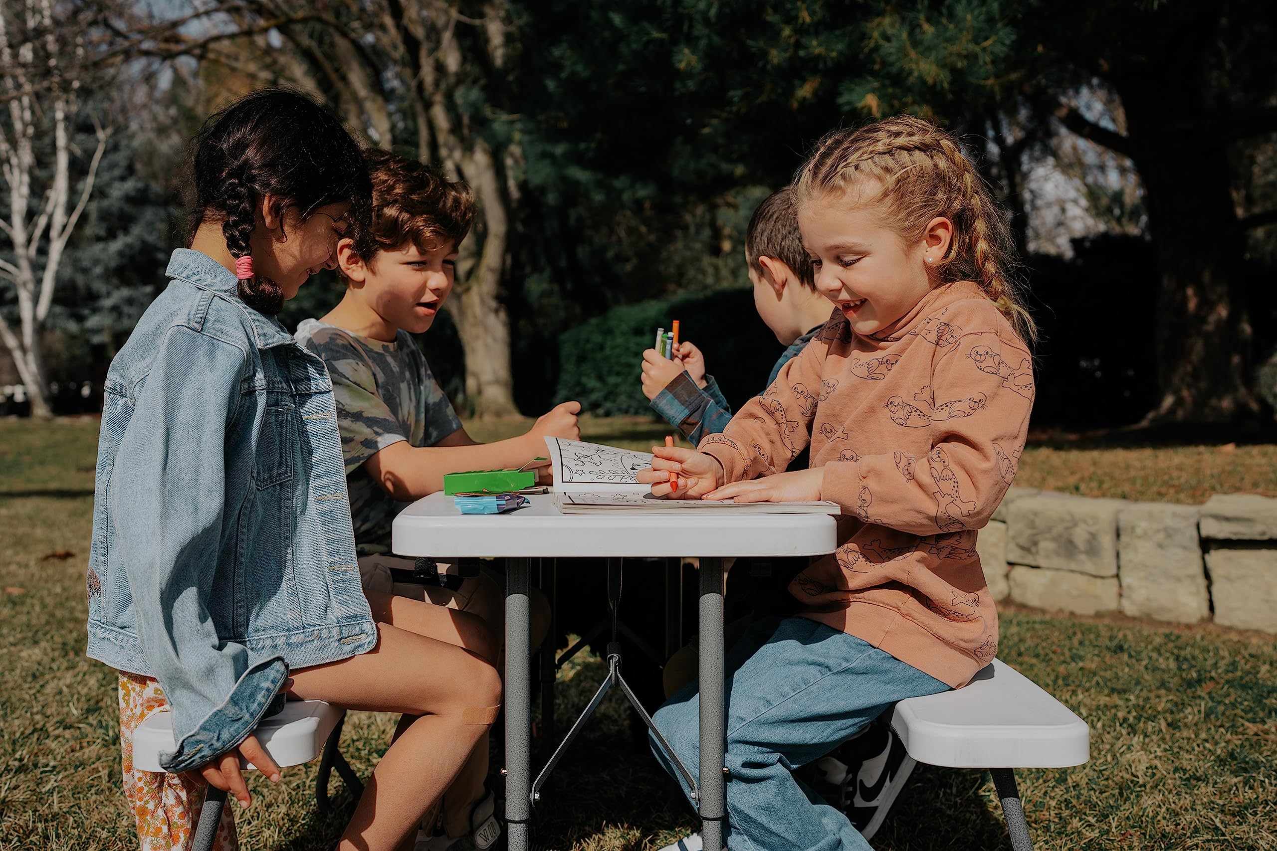 Compact Kids Picnic Table (G-940), White