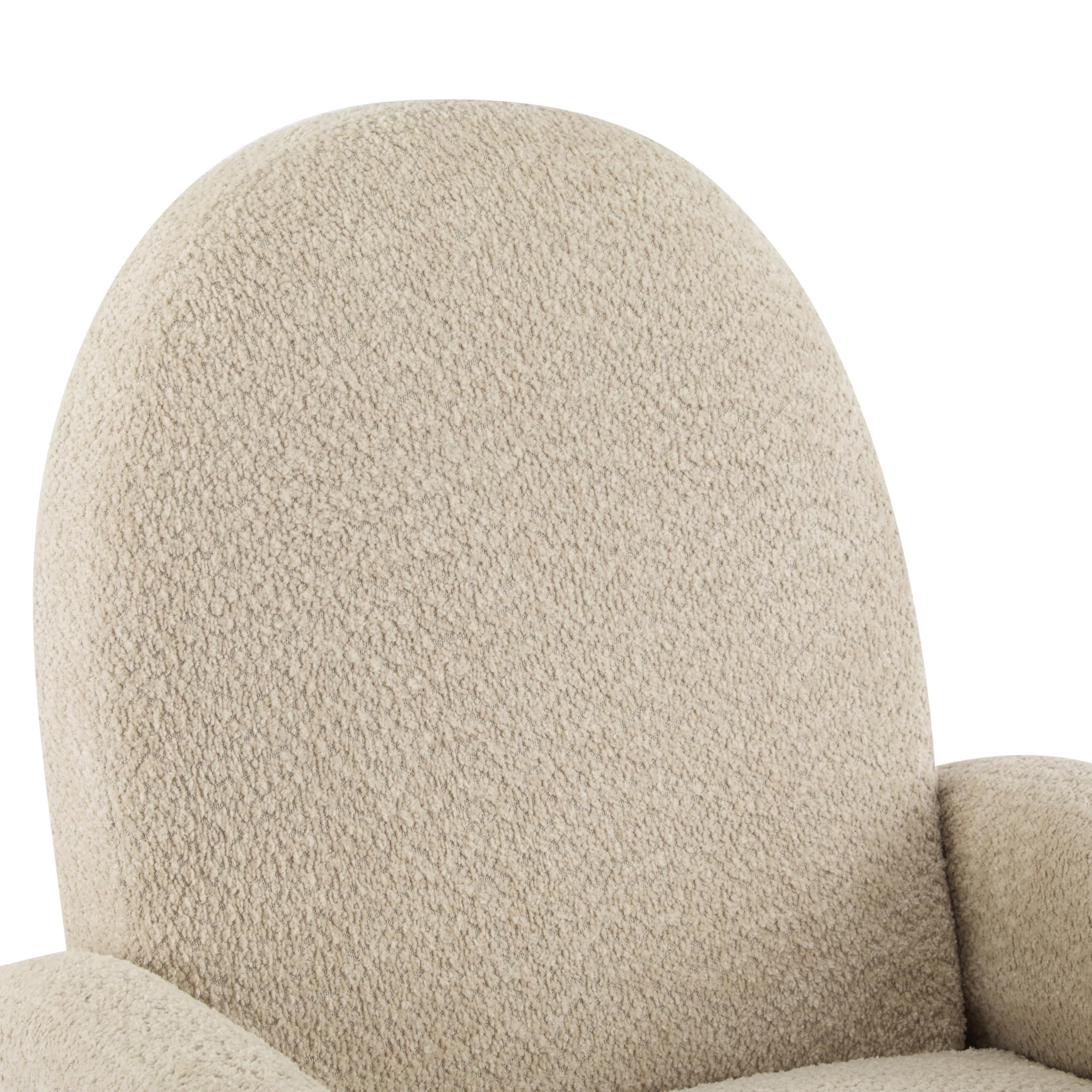 Swivel Glider Recliner Chair for Nursery with Boucle Upholstery