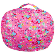 Stuffable Kids Stuffed Animal Storage Bean Bag Chair Cover - Childrens Toy Organizer