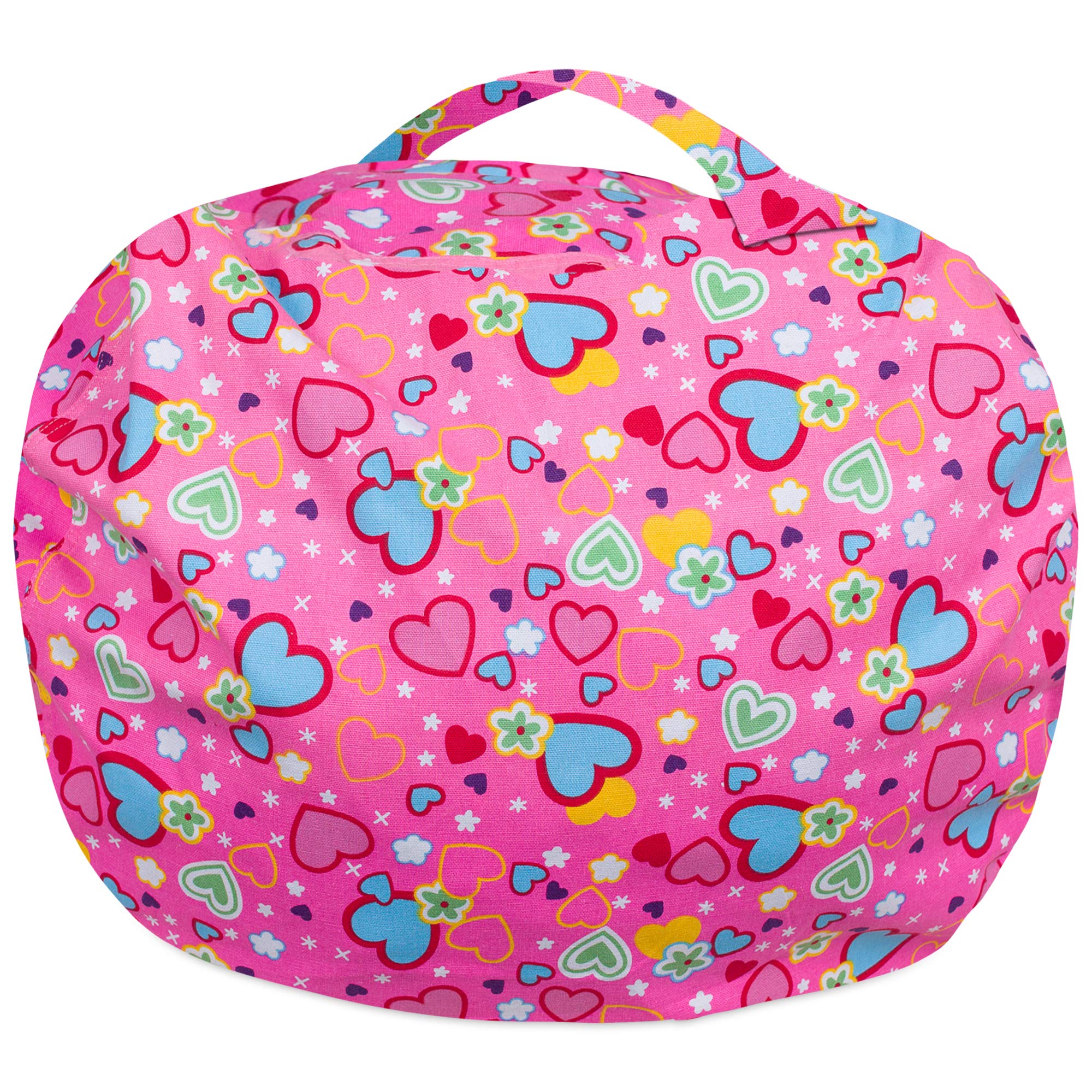 Stuffable Kids Stuffed Animal Storage Bean Bag Chair Cover - Childrens Toy Organizer