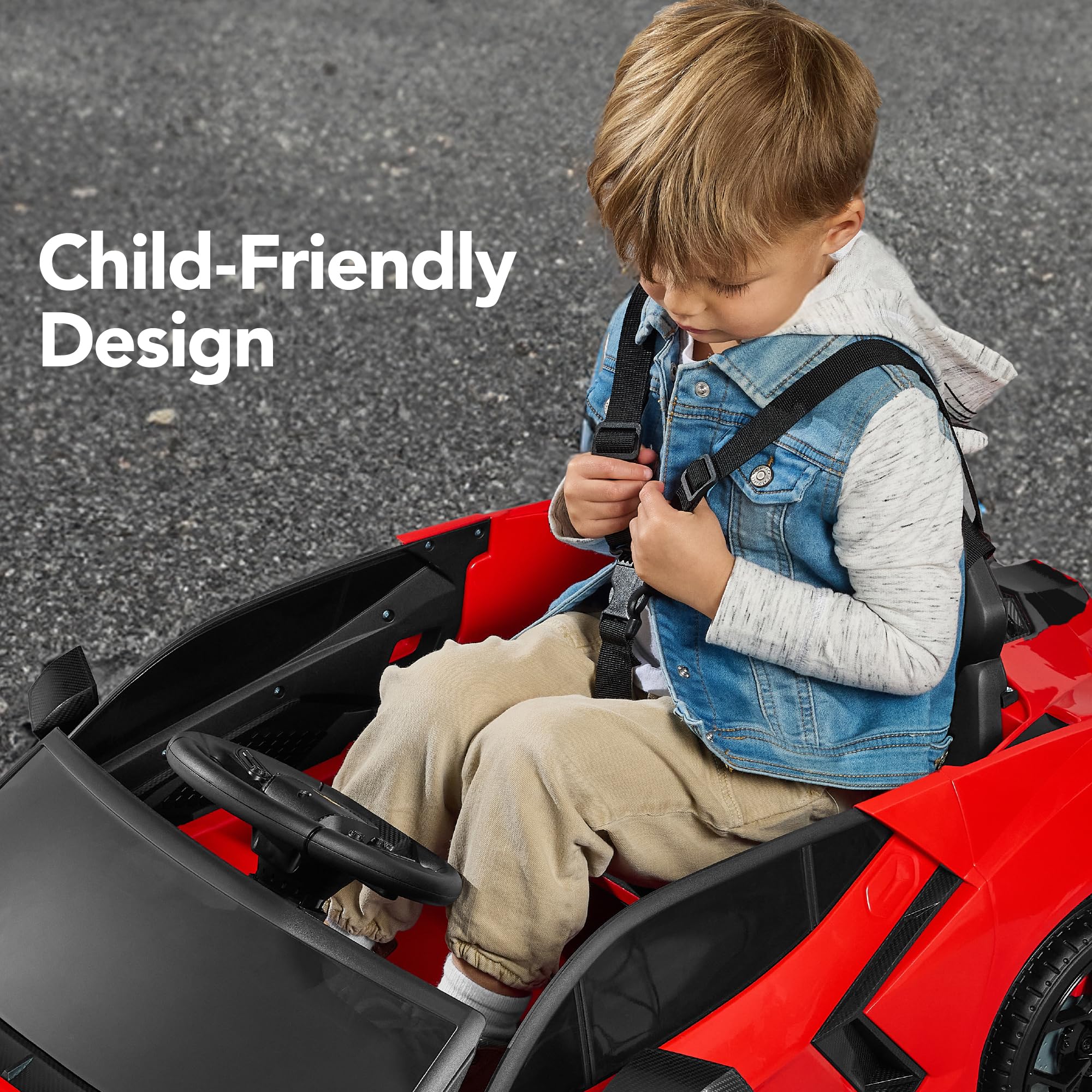 Best Choice Products Licensed Lamborghini Revuelto Kids 12V Electric Ride On Car Toy w/ 66lb Weight Capacity, Parent Control, Bluetooth - Red