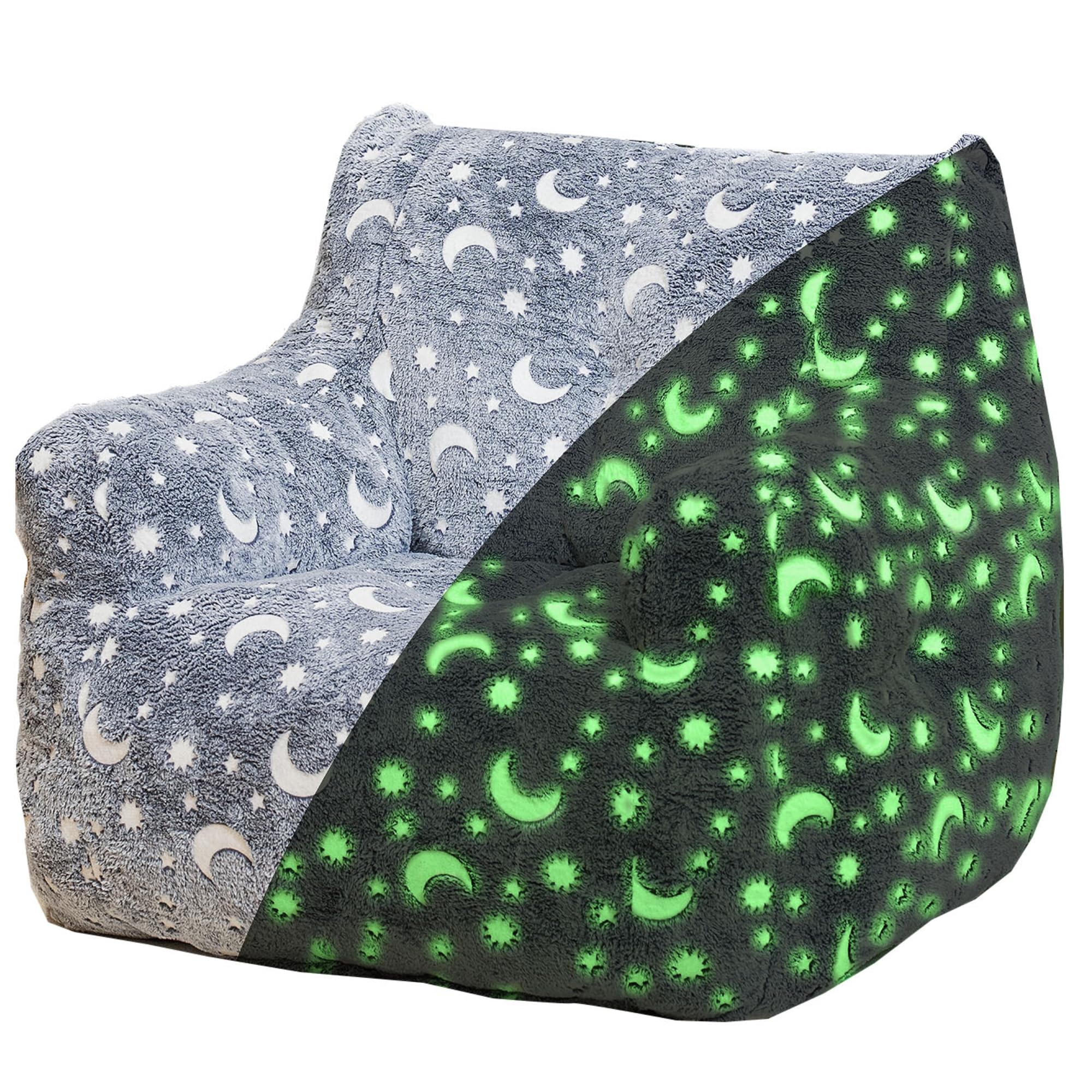 Memory Foam Bean Bag Chair with Faux Fur Cover