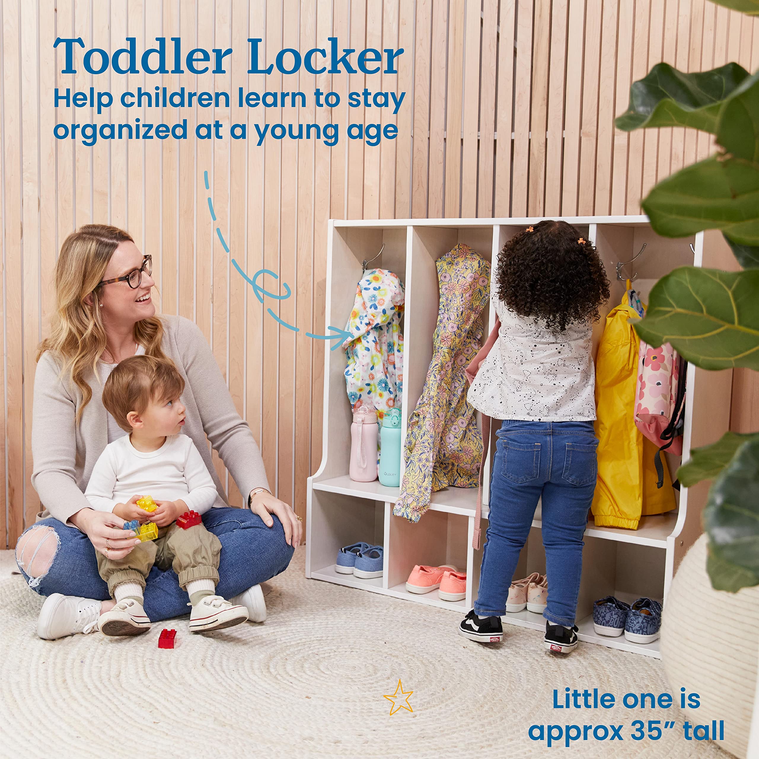 4-Section Toddler Coat Locker with Bench