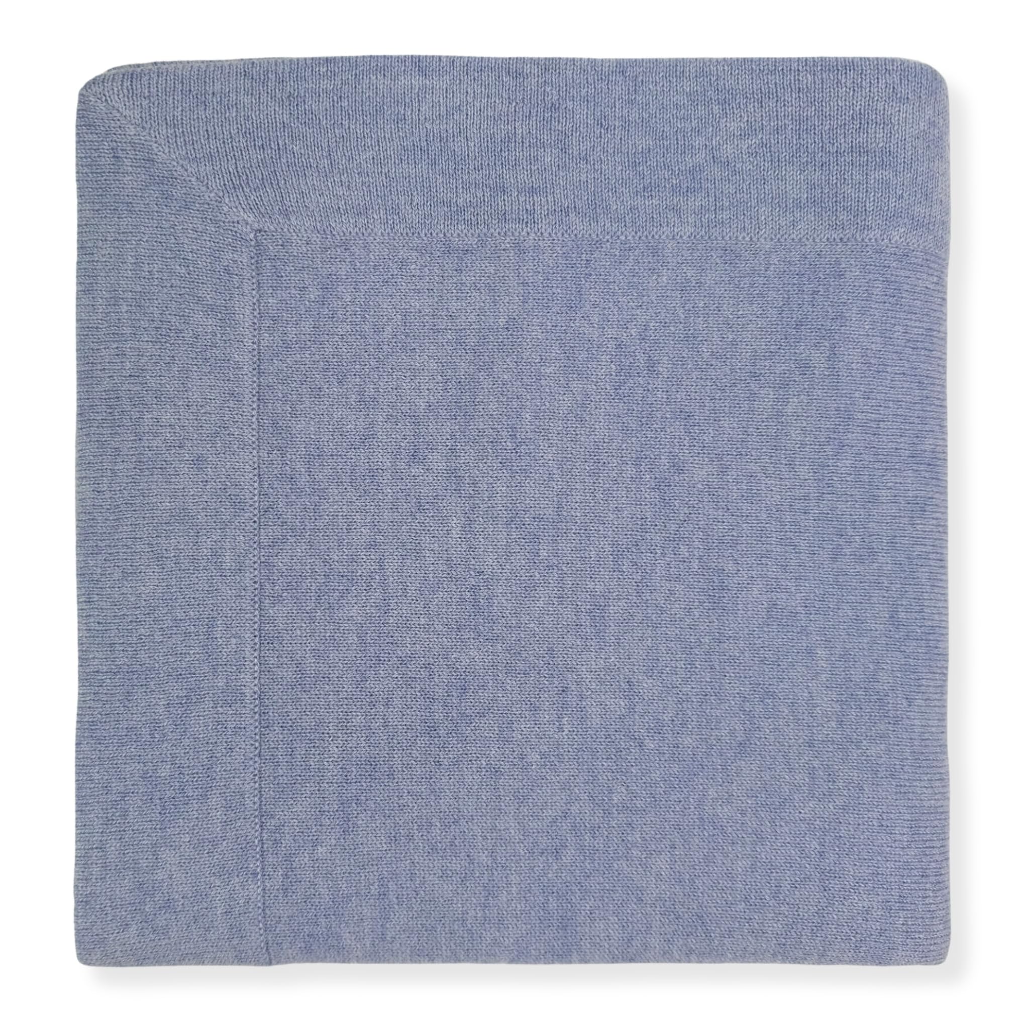 BABY 100% Cashmere Baby Blanket Luxe Knit Design in Blue - 32" x 40"
