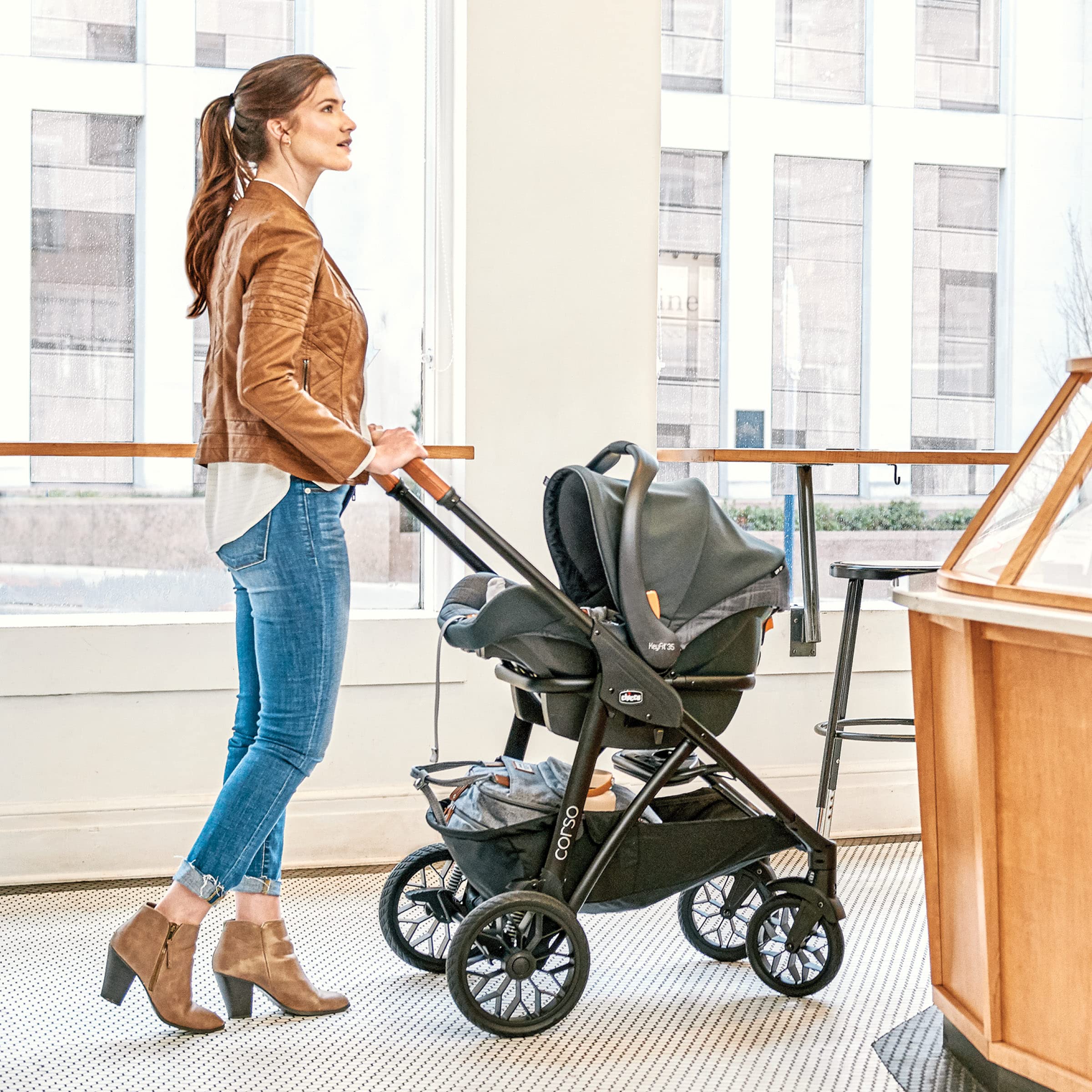 Corso LE Modular Travel System, Corso LE Stroller with KeyFit 35 Infant Car Seat and Base
