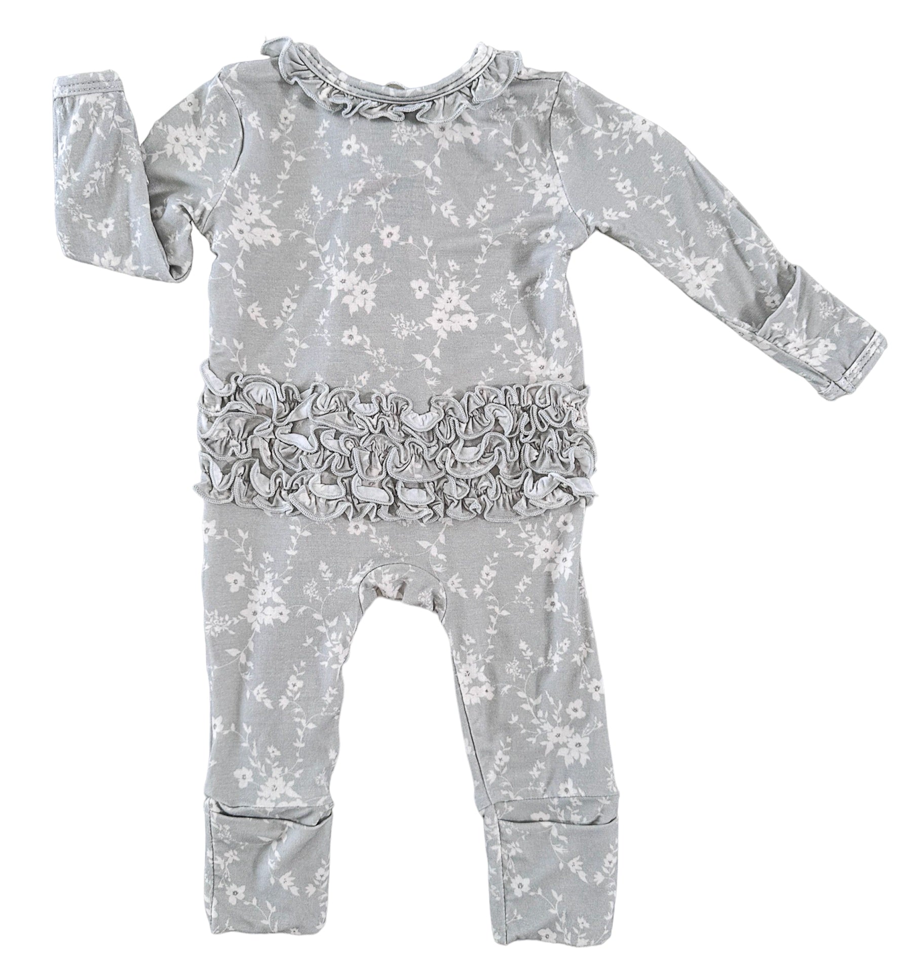 Harlow Ruffle | Convertible Two-Way Zip Footie